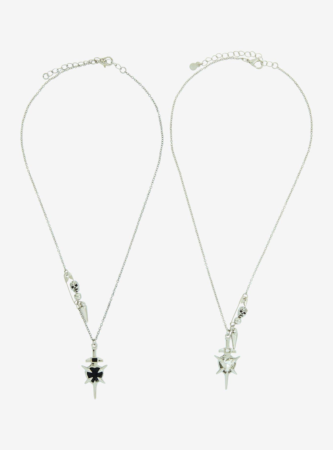 Social Collision Dagger Heart Best Friend Necklace Set, , hi-res