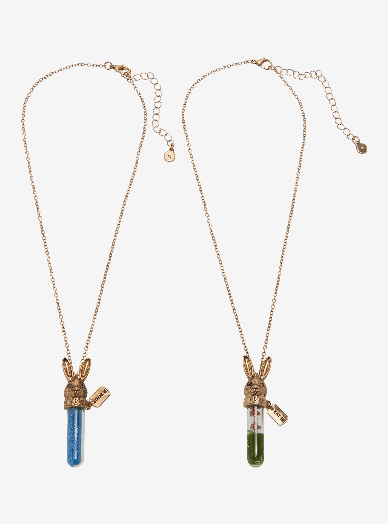 Thorn & Fable Rabbit Bottle Best Friend Necklace Set, , hi-res