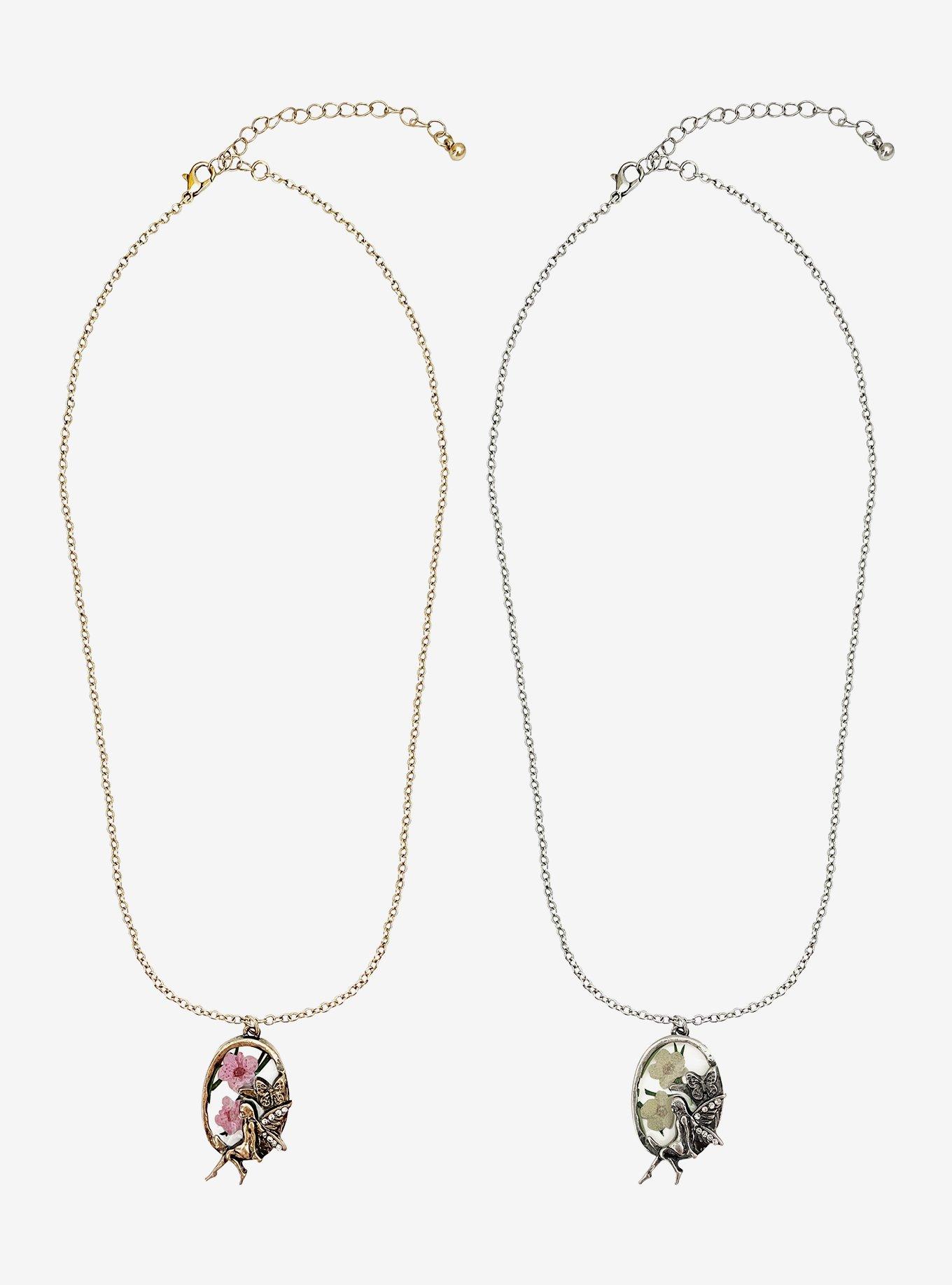 Thorn & Fable Fairy Flower Best Friend Necklace Set, , hi-res