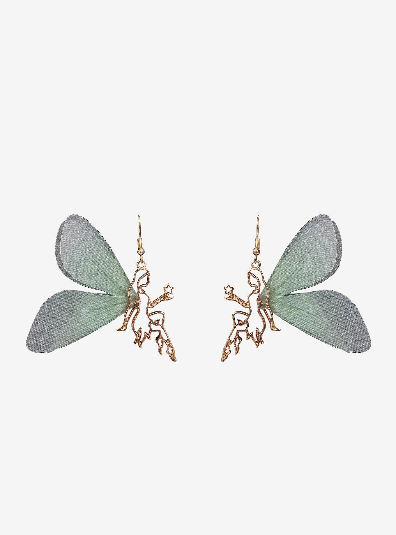 Thorn & Fable Fairy Outline Wings Earrings, , alternate