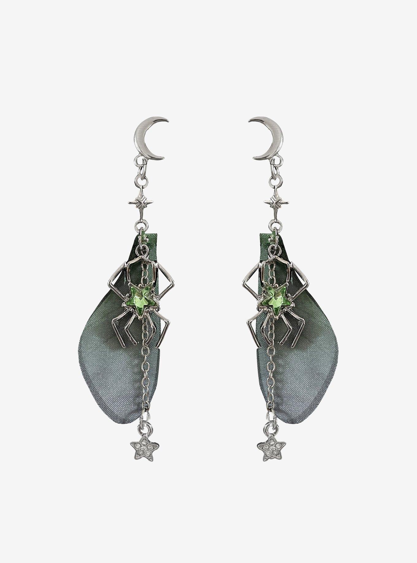 Thorn & Fable Dark Sider Wing Drop Earrings, , alternate