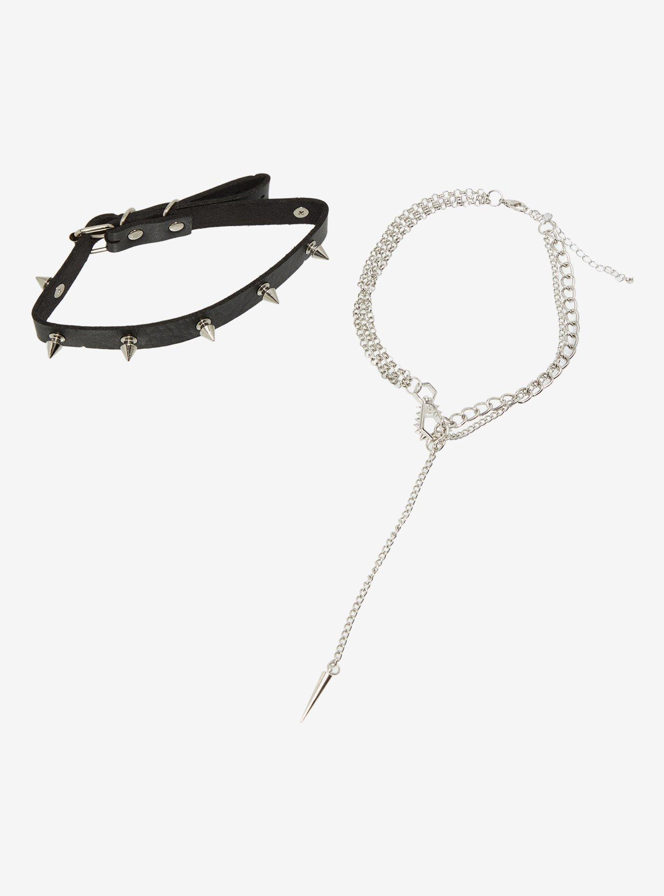 Social Collision Spike Chain Choker Set, , hi-res