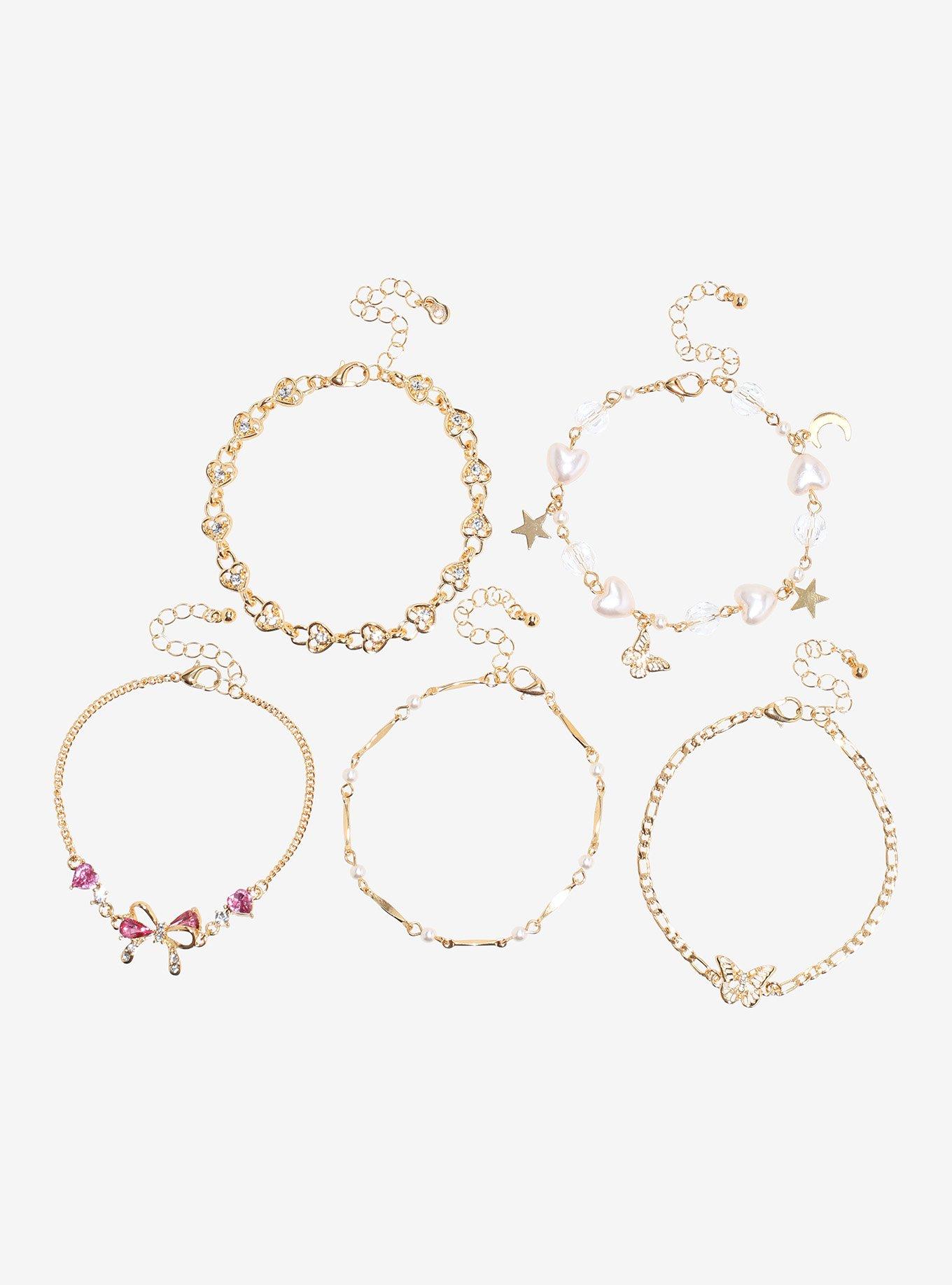 Sweet Society Heart Star Bow Bracelet Set, , hi-res