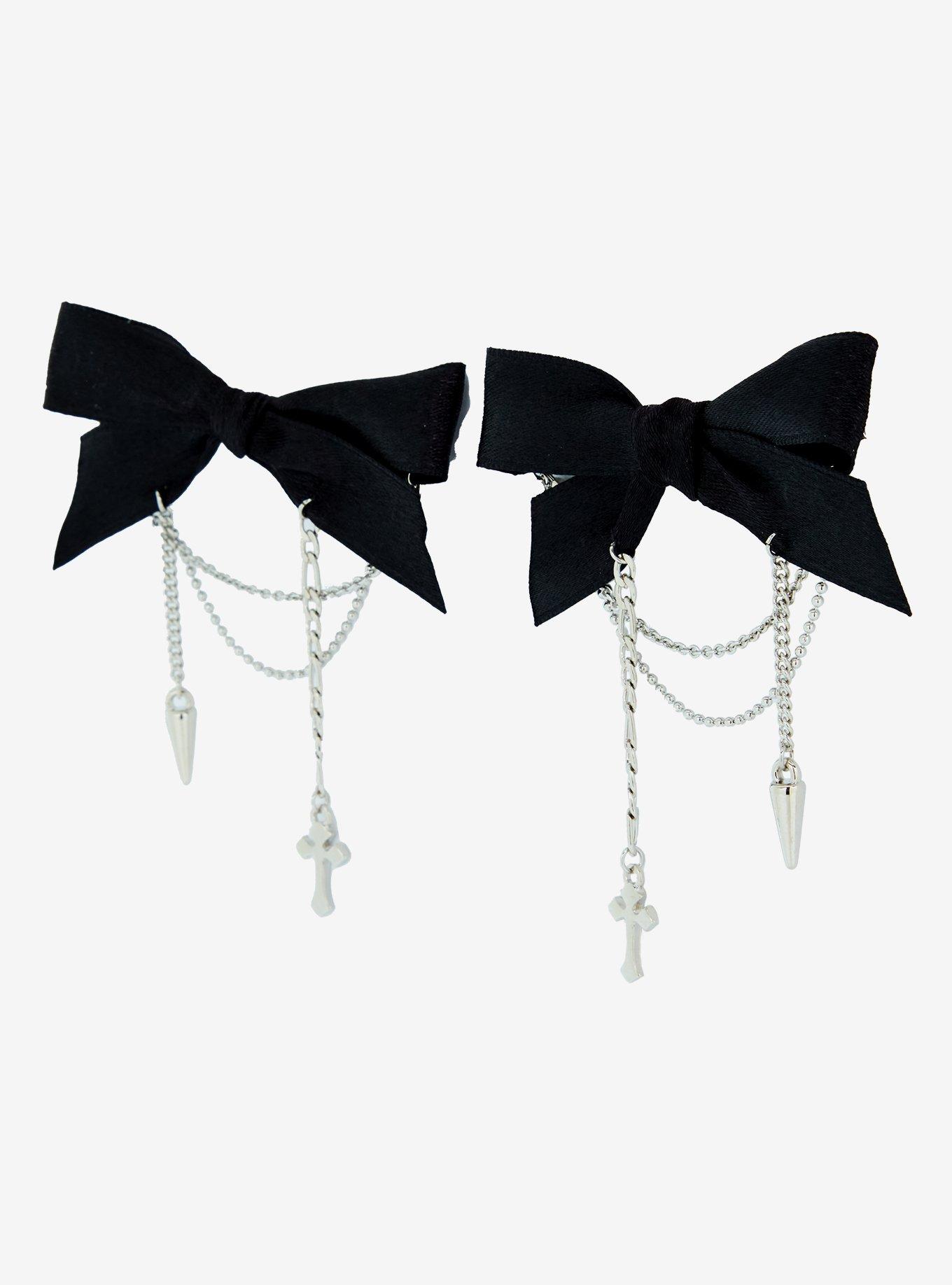 Social Collision Spike & Cross Bow Hair Clip Set