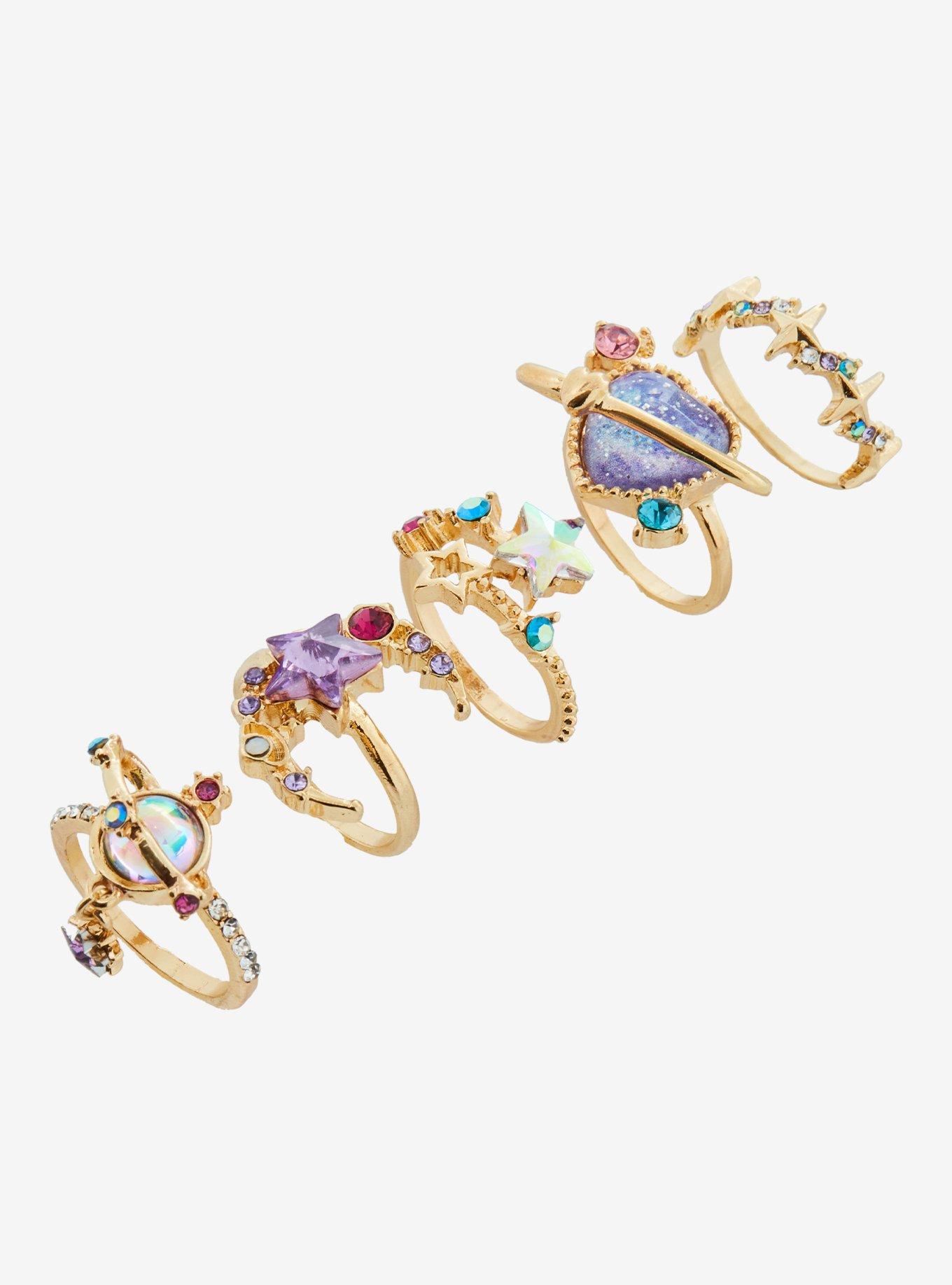 Cosmic Aura Celestial Orbit Ring Set, , alternate