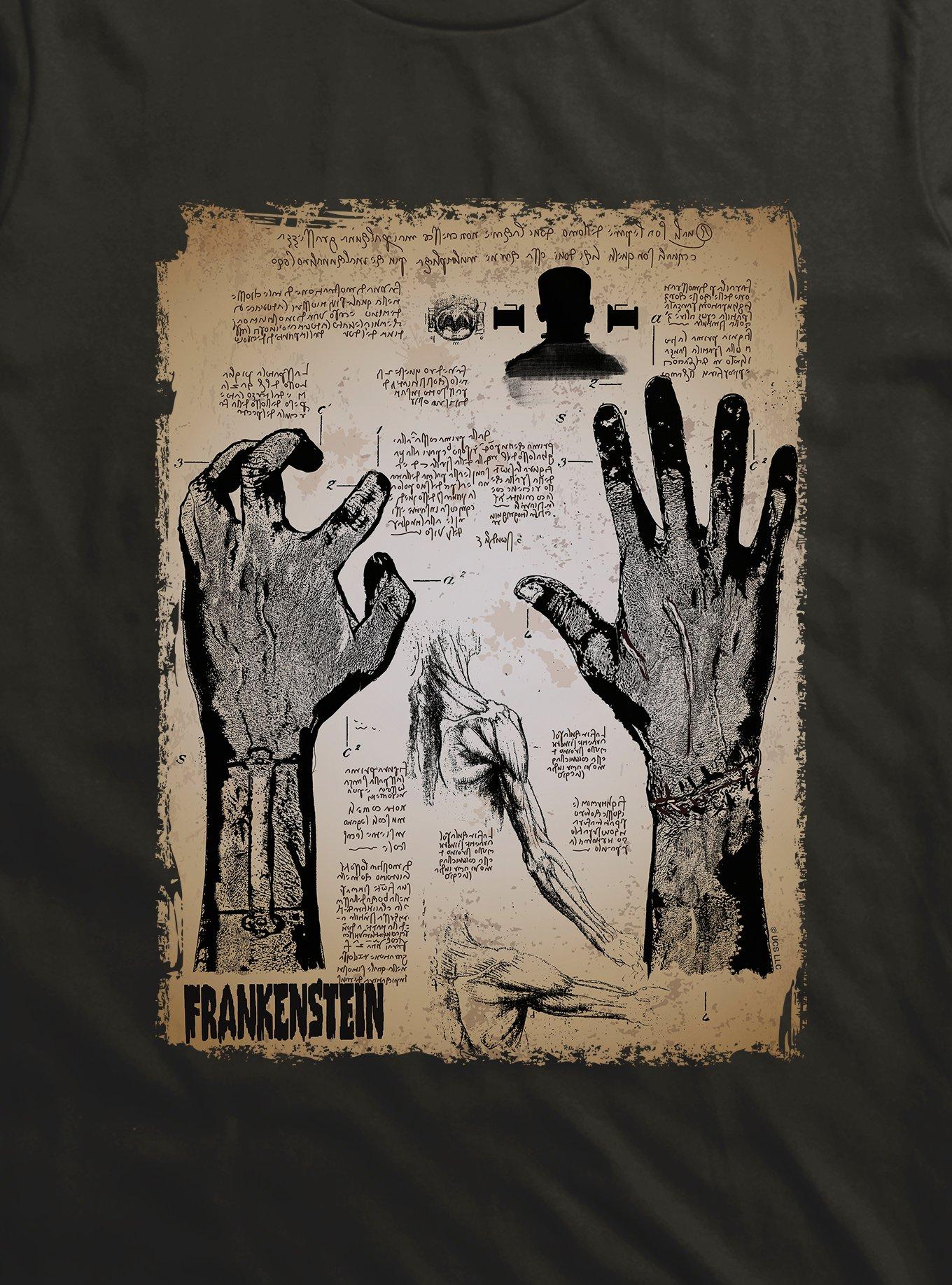 Universal Monsters Frankenstein Creation Diagram T-Shirt, , hi-res