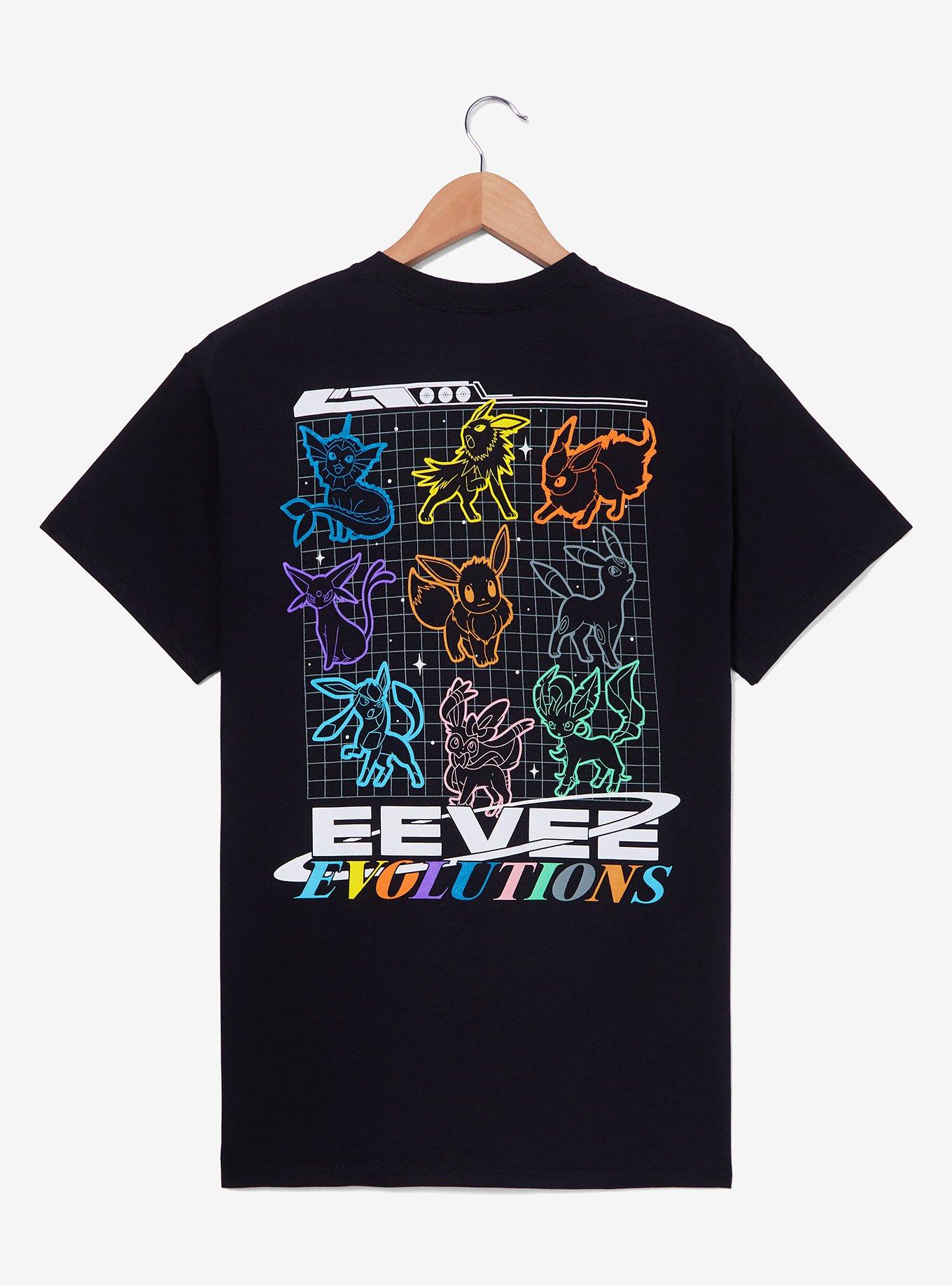 Pokémon Eevee Evolutions Tonal Portrait T-Shirt - BoxLunch Exclusive, BLACK, alternate