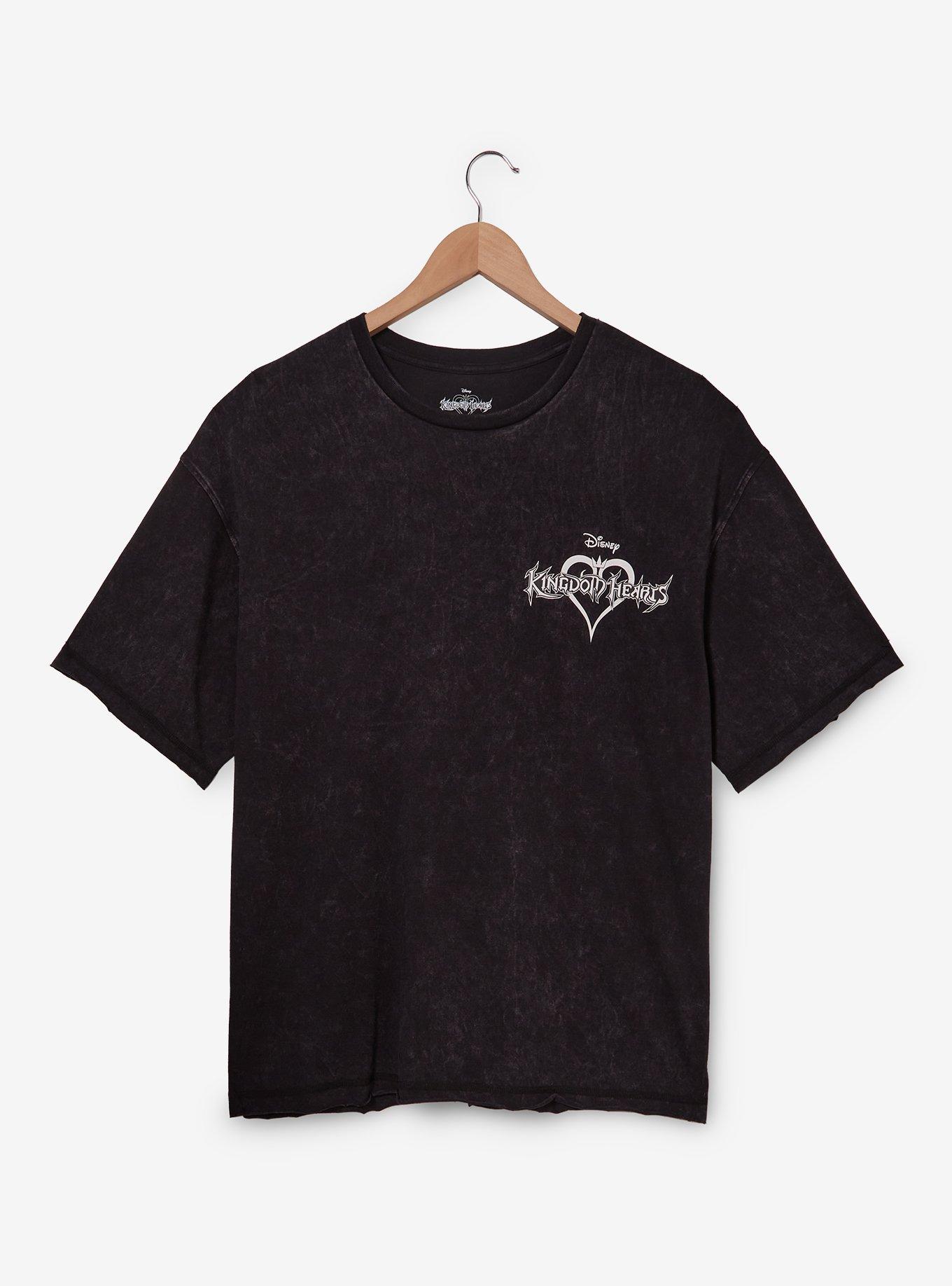 Kingdom Hearts Logo Mineral Wash T-Shirt - BoxLunch Exclusive, BLACK, alternate