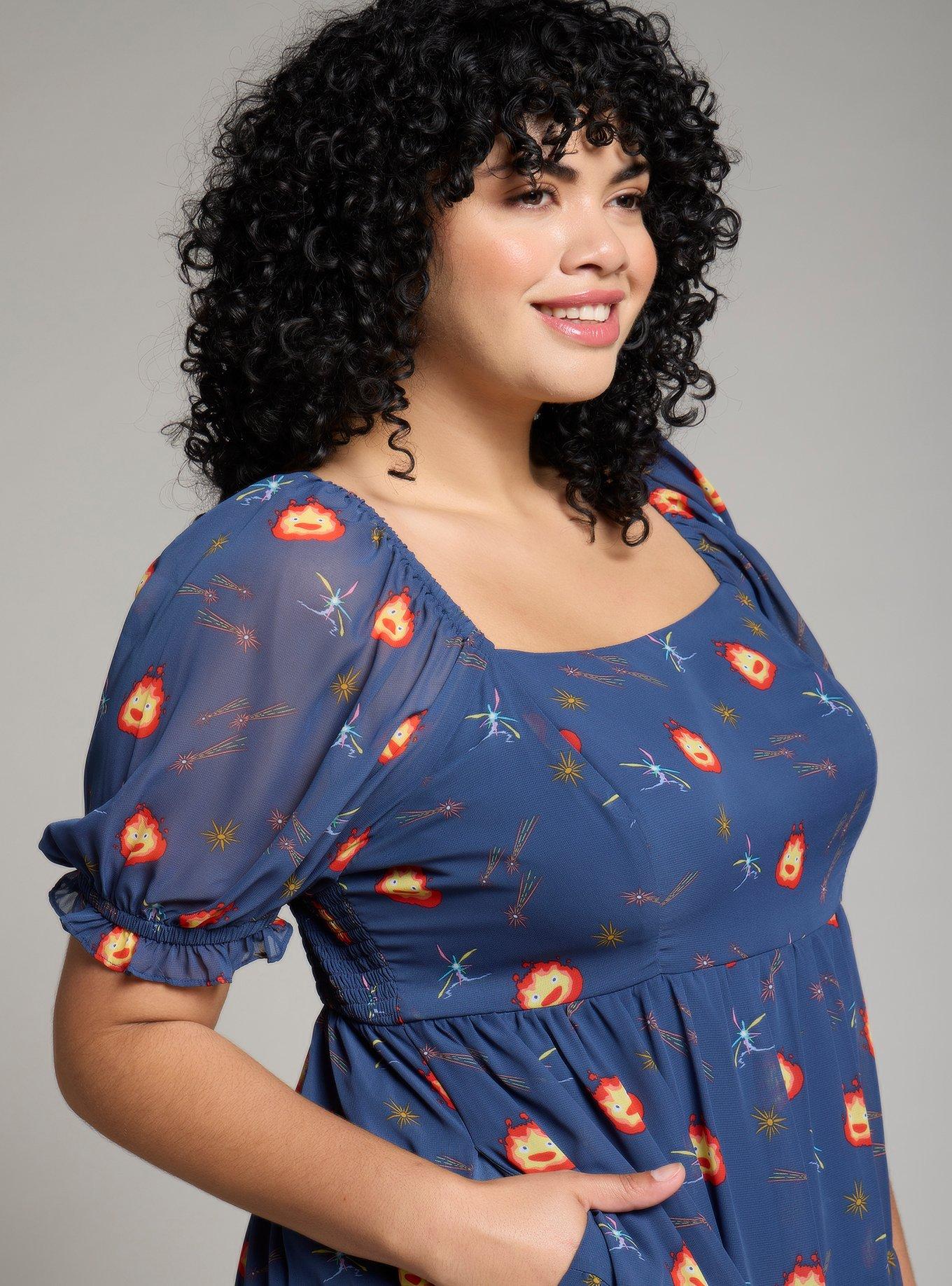 Her Universe Studio Ghibli&reg; Howl's Moving Castle Calcifer Starry Plus Size Dress &mdash; BoxLunch Exclusive, MULTI, alternate