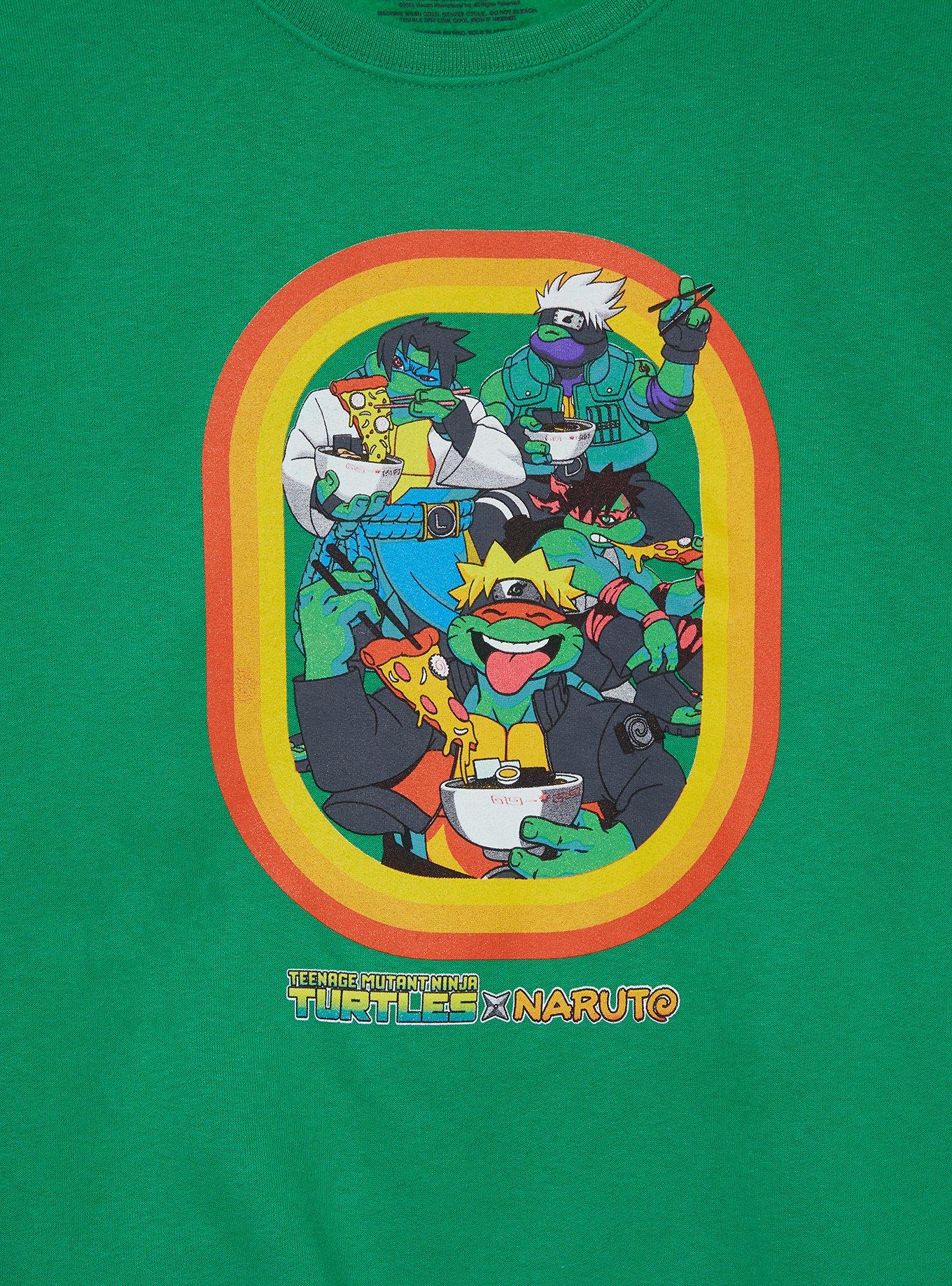 Naruto Shippuden x Teenage Mutant Ninja Turtles Group Portrait Crewneck — BoxLunch Exclusive, GREEN, alternate