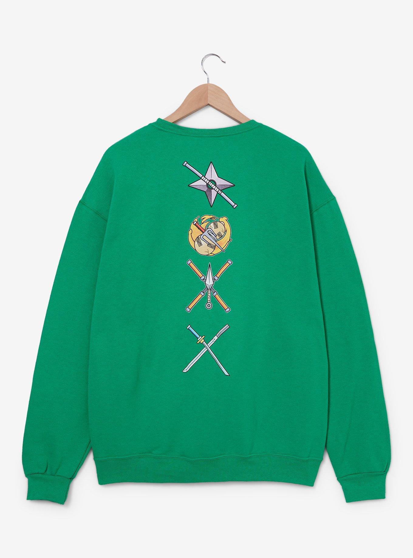 Naruto Shippuden x Teenage Mutant Ninja Turtles Group Portrait Crewneck &mdash; BoxLunch Exclusive, GREEN, alternate