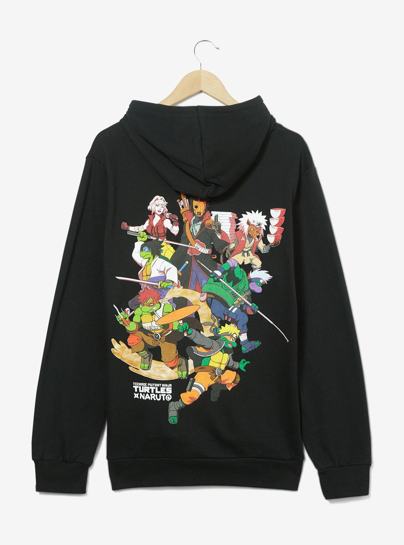 Naruto Shippuden x Teenage Mutant Ninja Turtles Hoodie, BLACK, alternate