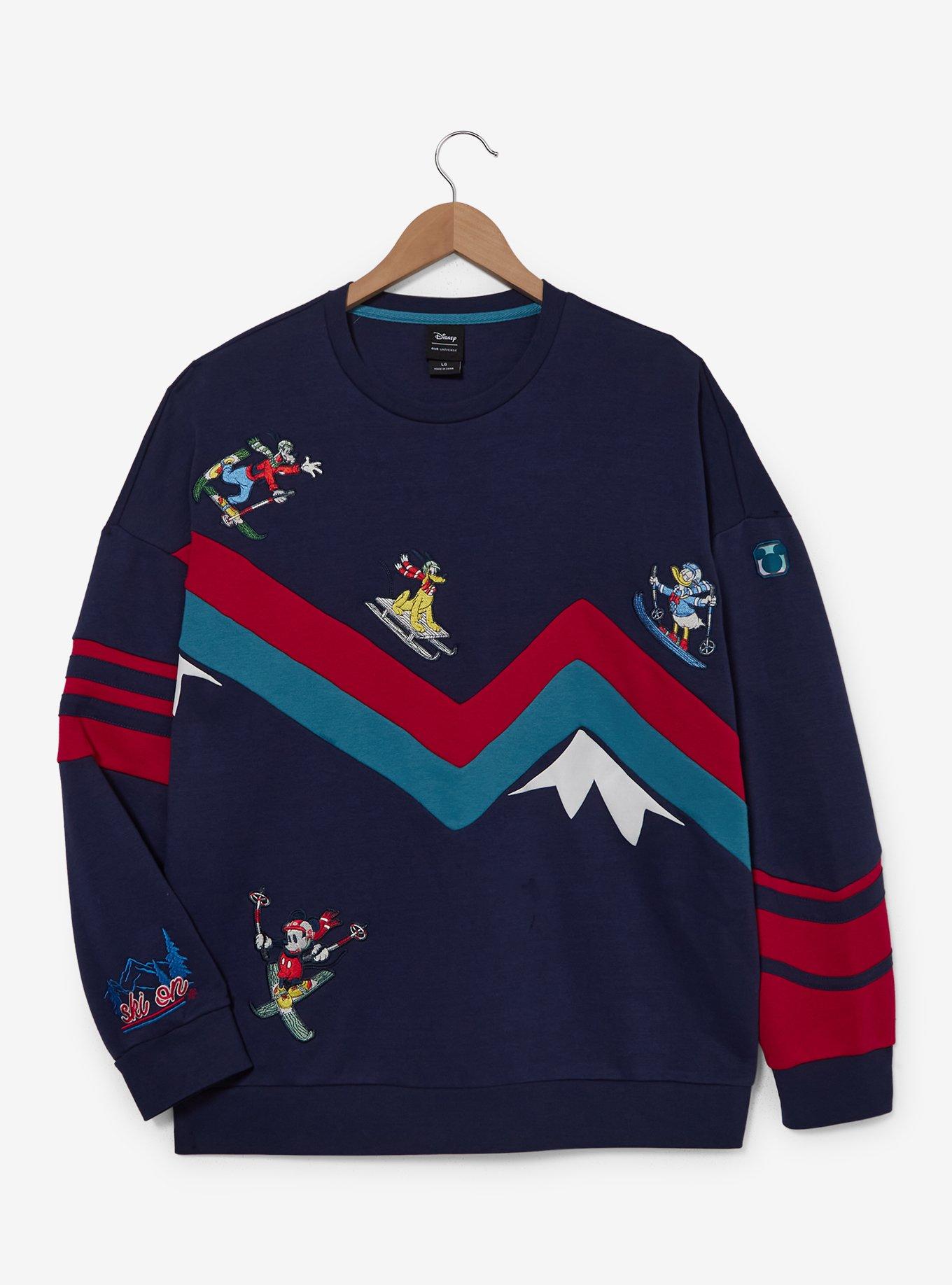 Disney Mickey and Friends Ski Striped Crewneck - BoxLunch Exclusive, , hi-res