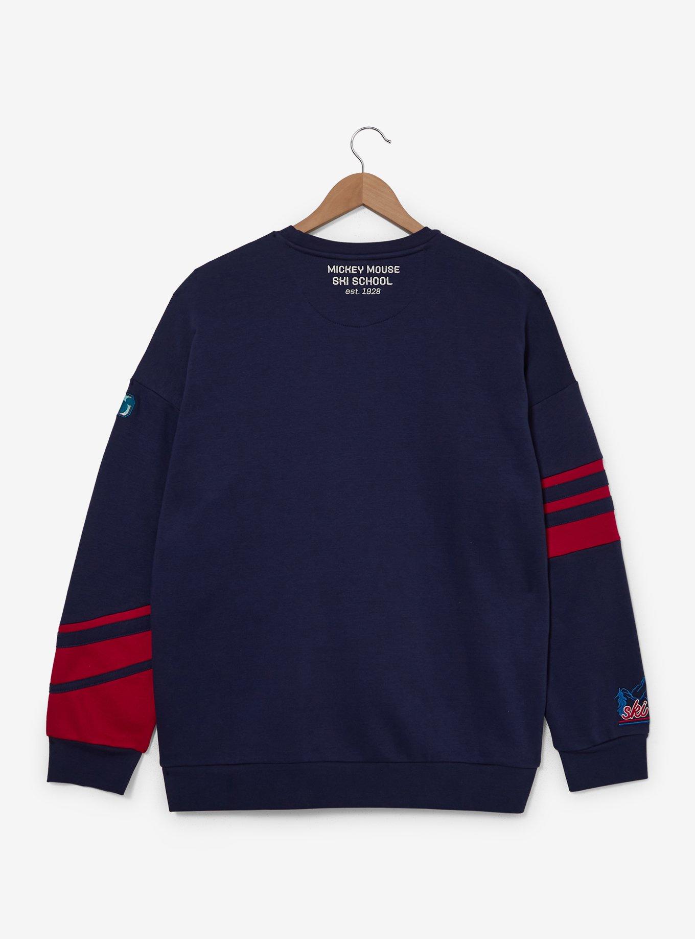 Disney Mickey and Friends Ski Striped Crewneck - BoxLunch Exclusive, BLUE, alternate