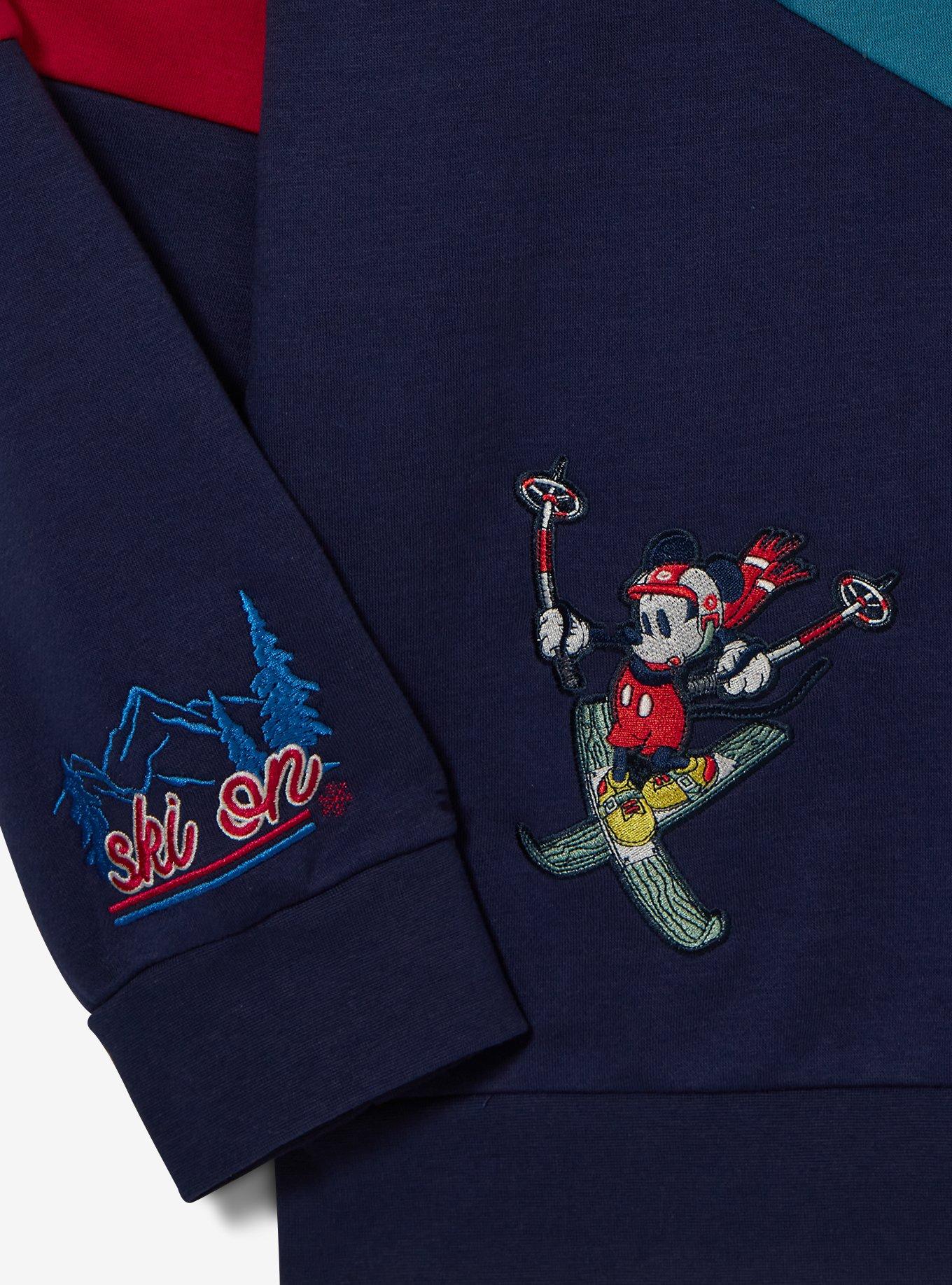 Disney Mickey and Friends Ski Striped Crewneck - BoxLunch Exclusive, BLUE, alternate