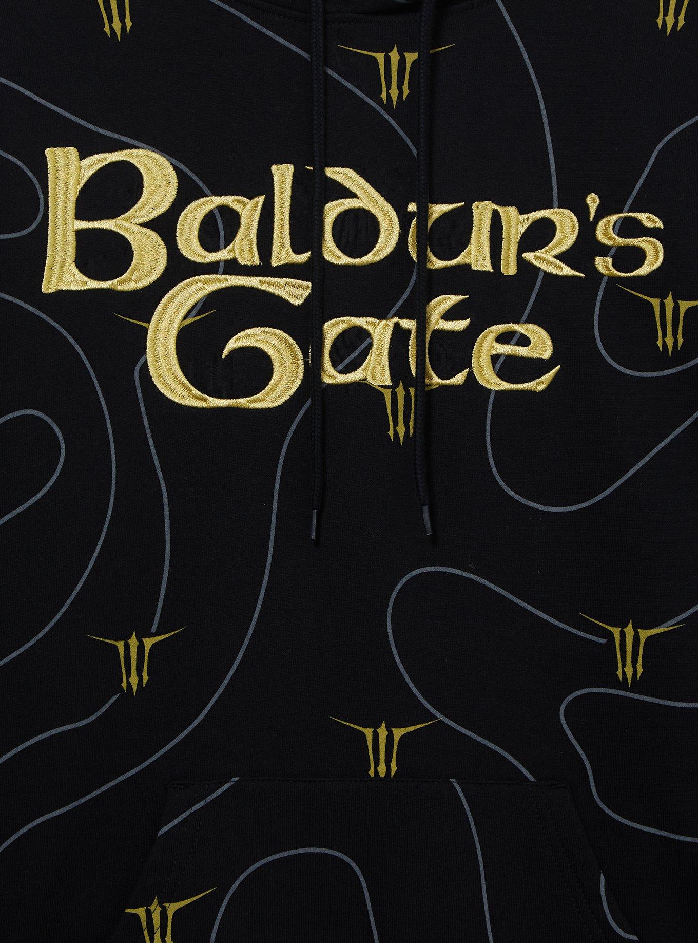 Baldur's Gate 3 Allover Print Hoodie - BoxLunch Exclusive, DARK GRAY, alternate