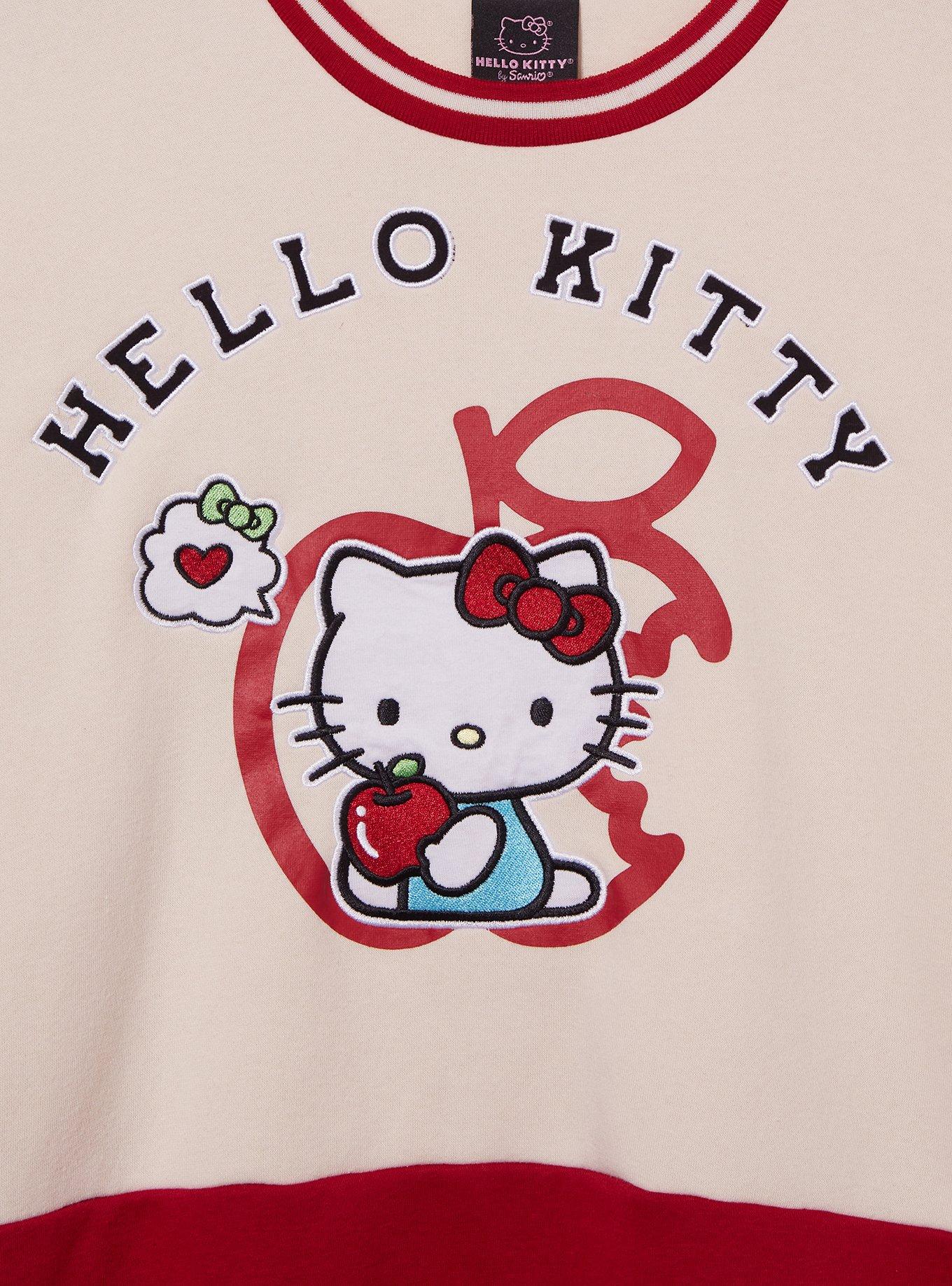 Sanrio Hello Kitty Apple Panel Color Block Crewneck — BoxLunch Exclusive, , hi-res