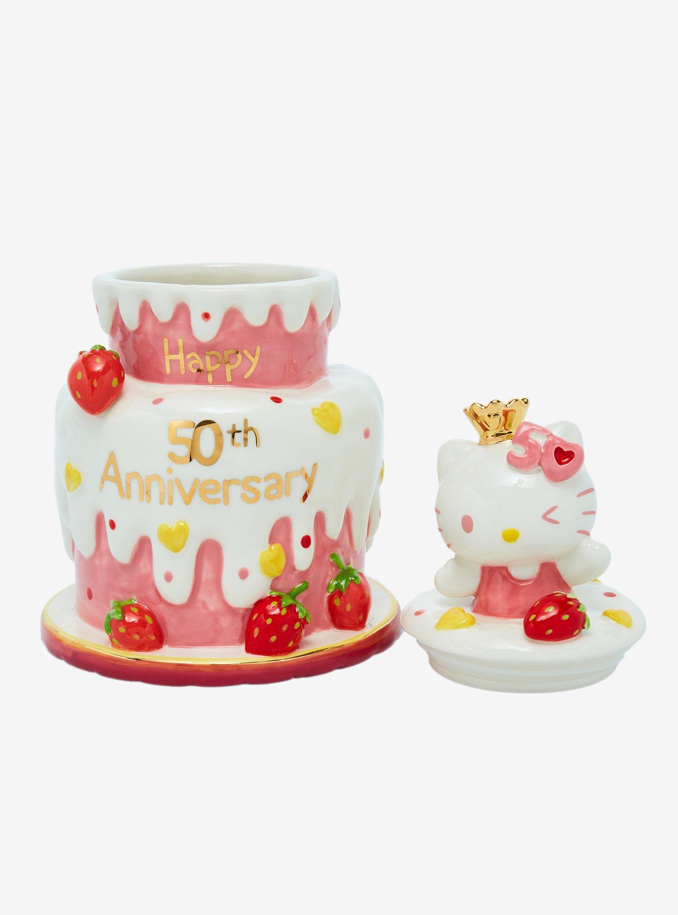 Blue Sky Hello Kitty 50th Anniversary Cake Cookie Jar, , hi-res