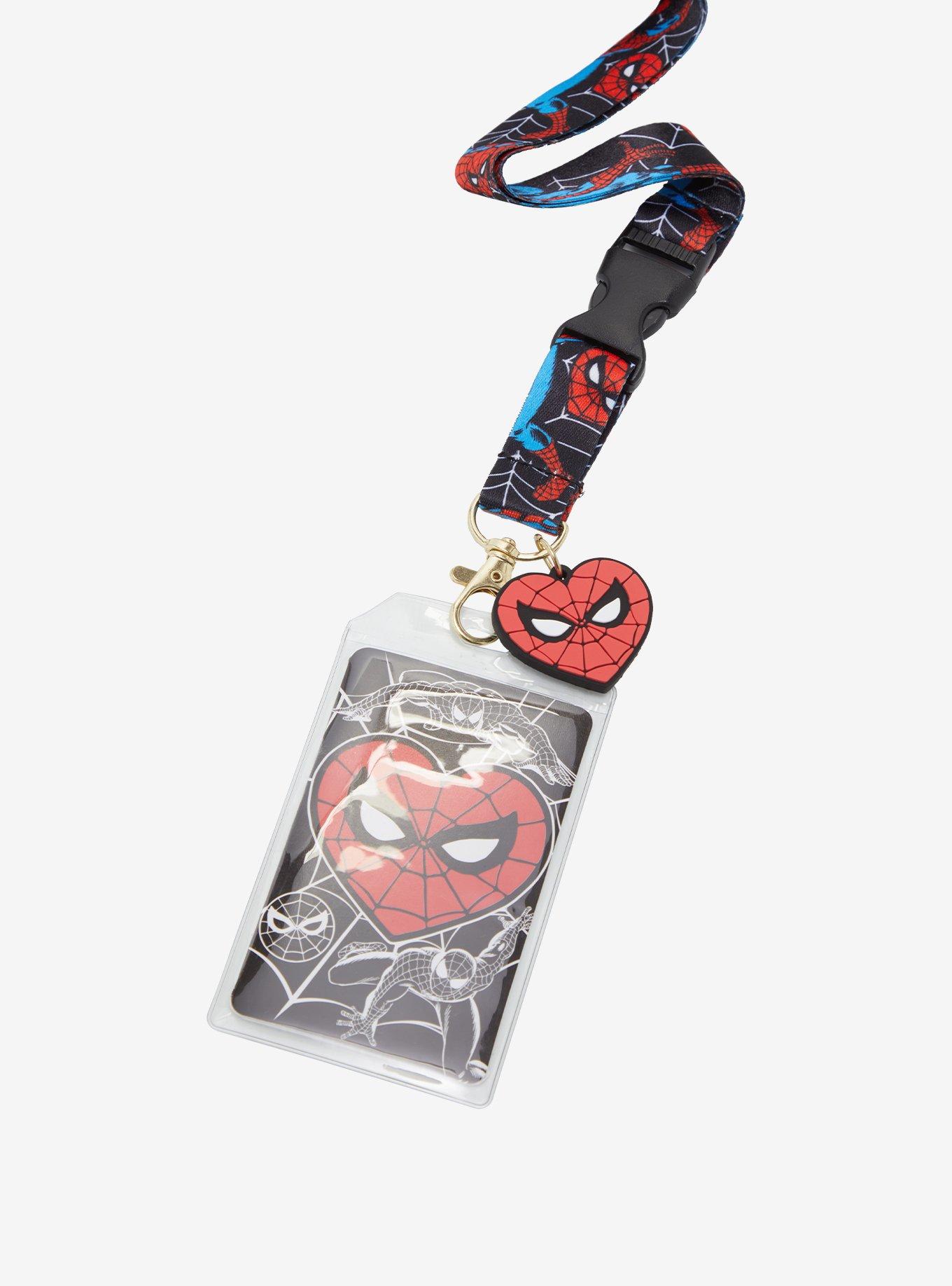 Marvel Spider-Man Heart Mask Allover Print Lanyard - BoxLunch Exclusive, , alternate
