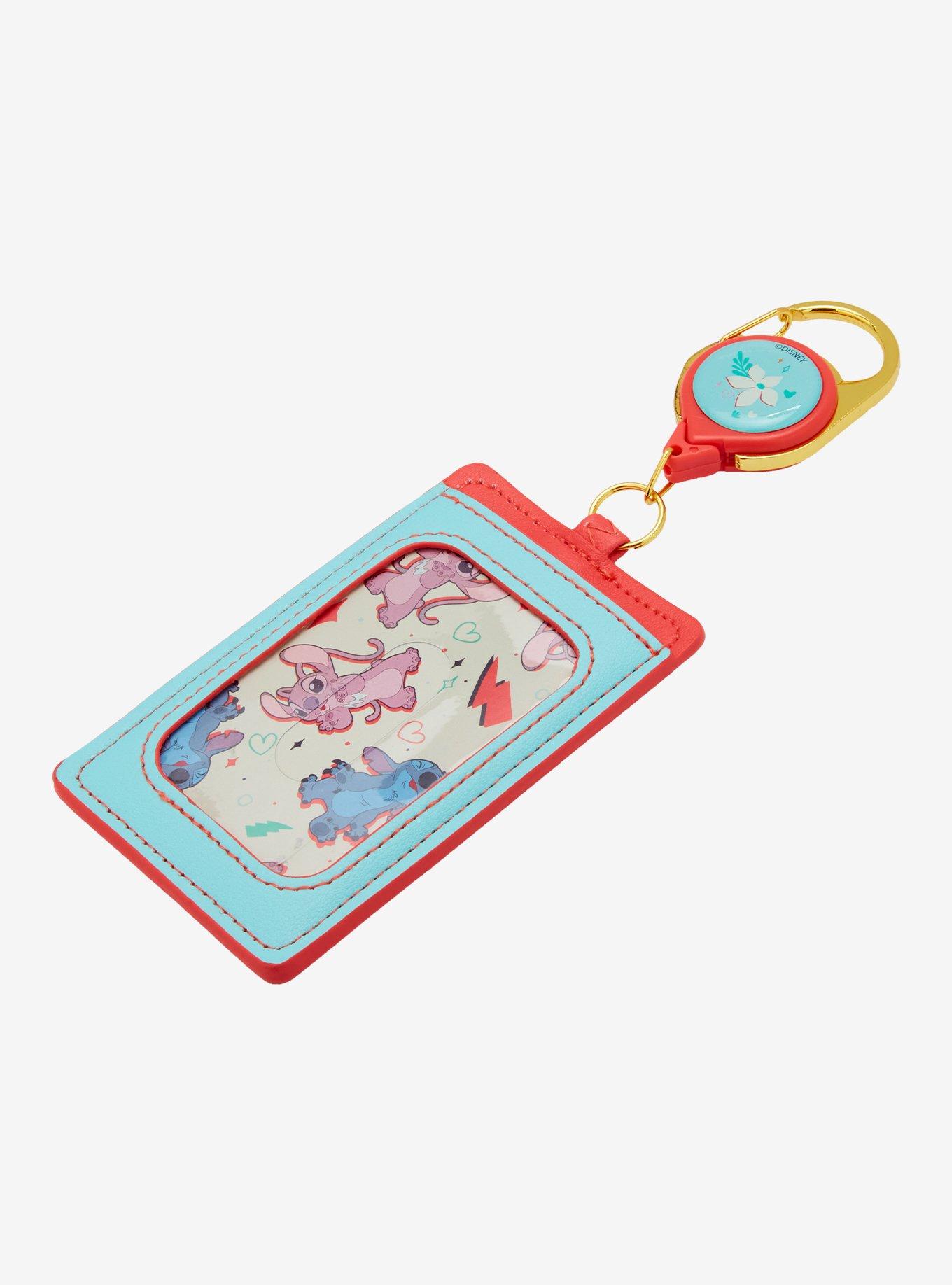 Loungefly Disney Lilo & Stitch Angel & Stitch Floral Heart Retractable Lanyard, , alternate