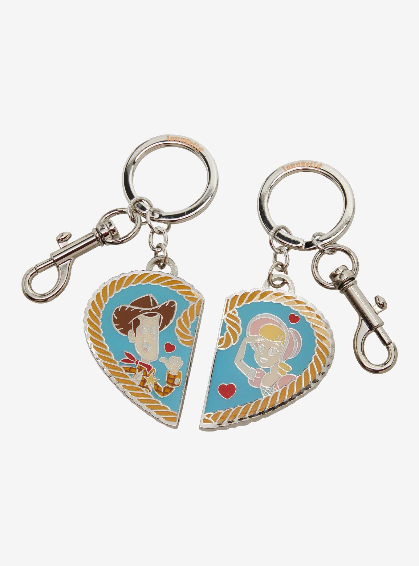 Loungefly Disney Pixar Toy Story Woody & Bo Peep Heart Keychain Set, , hi-res