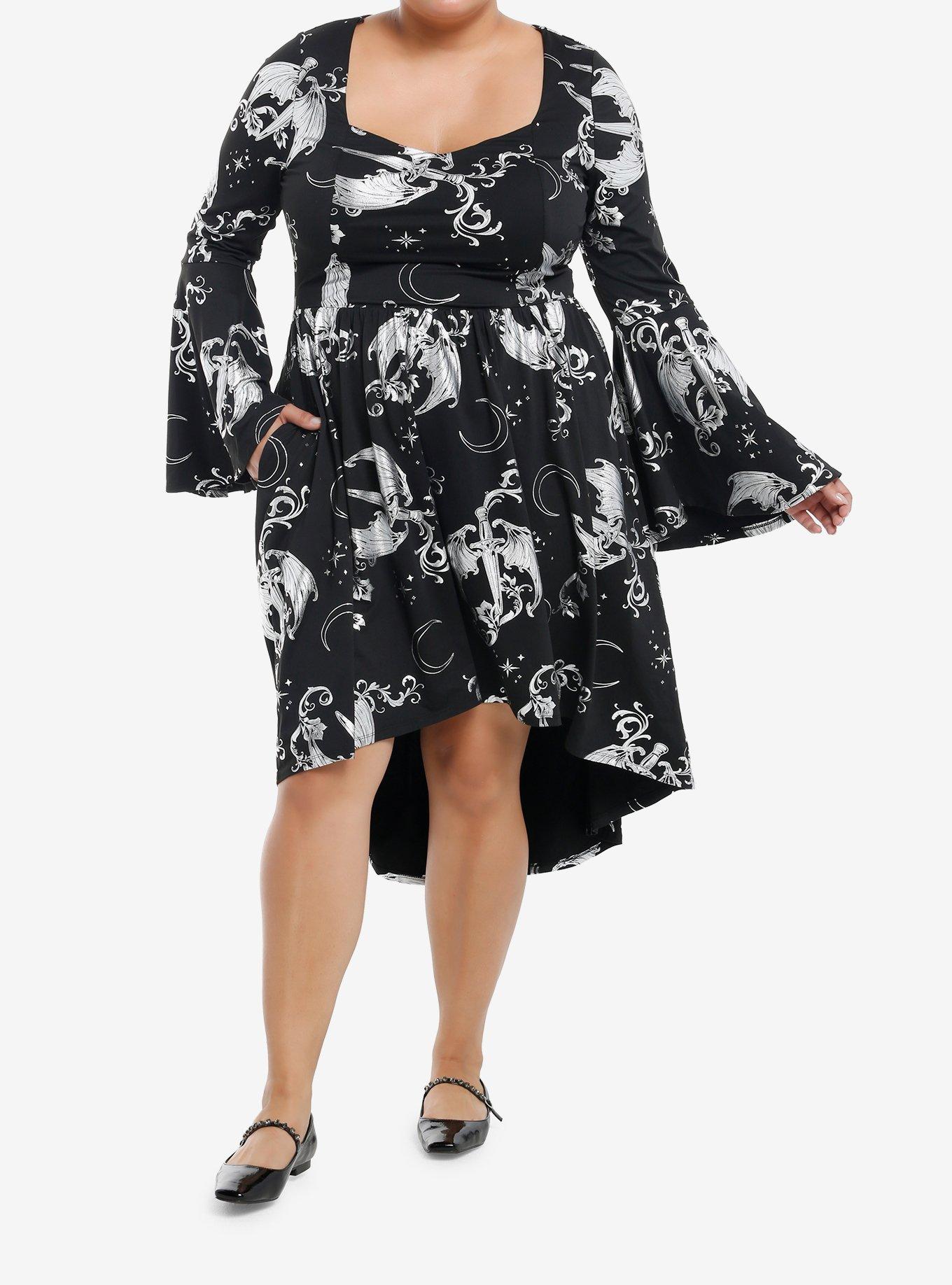 A Court Of Thorns And Roses Winged Sword Bell-Sleeve Dress Plus Size, , hi-res