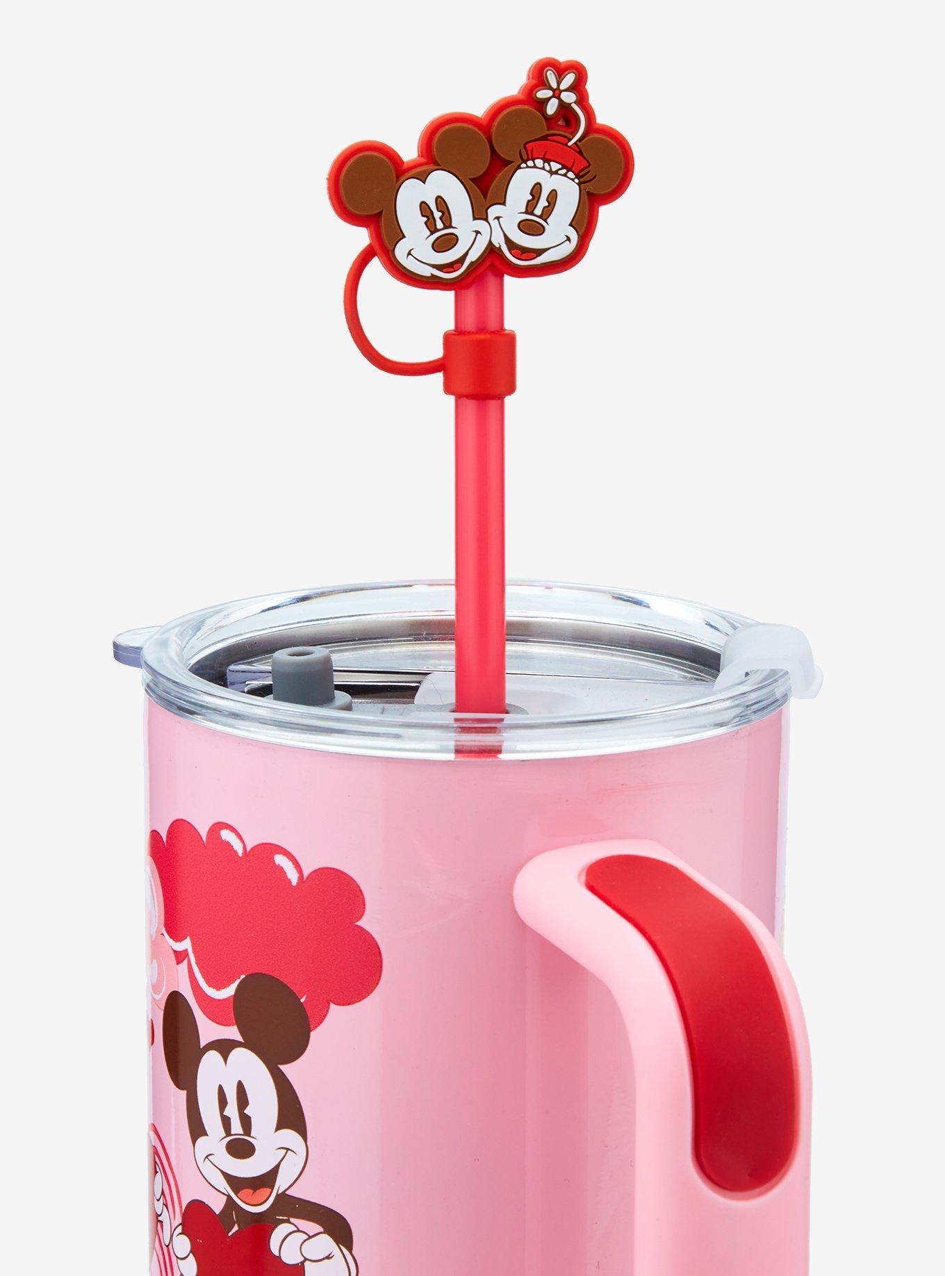 Disney Minnie & Mickey Valentine's Day Tumbler with Handle and Straw Charm &mdash; BoxLunch Exclusive, , alternate