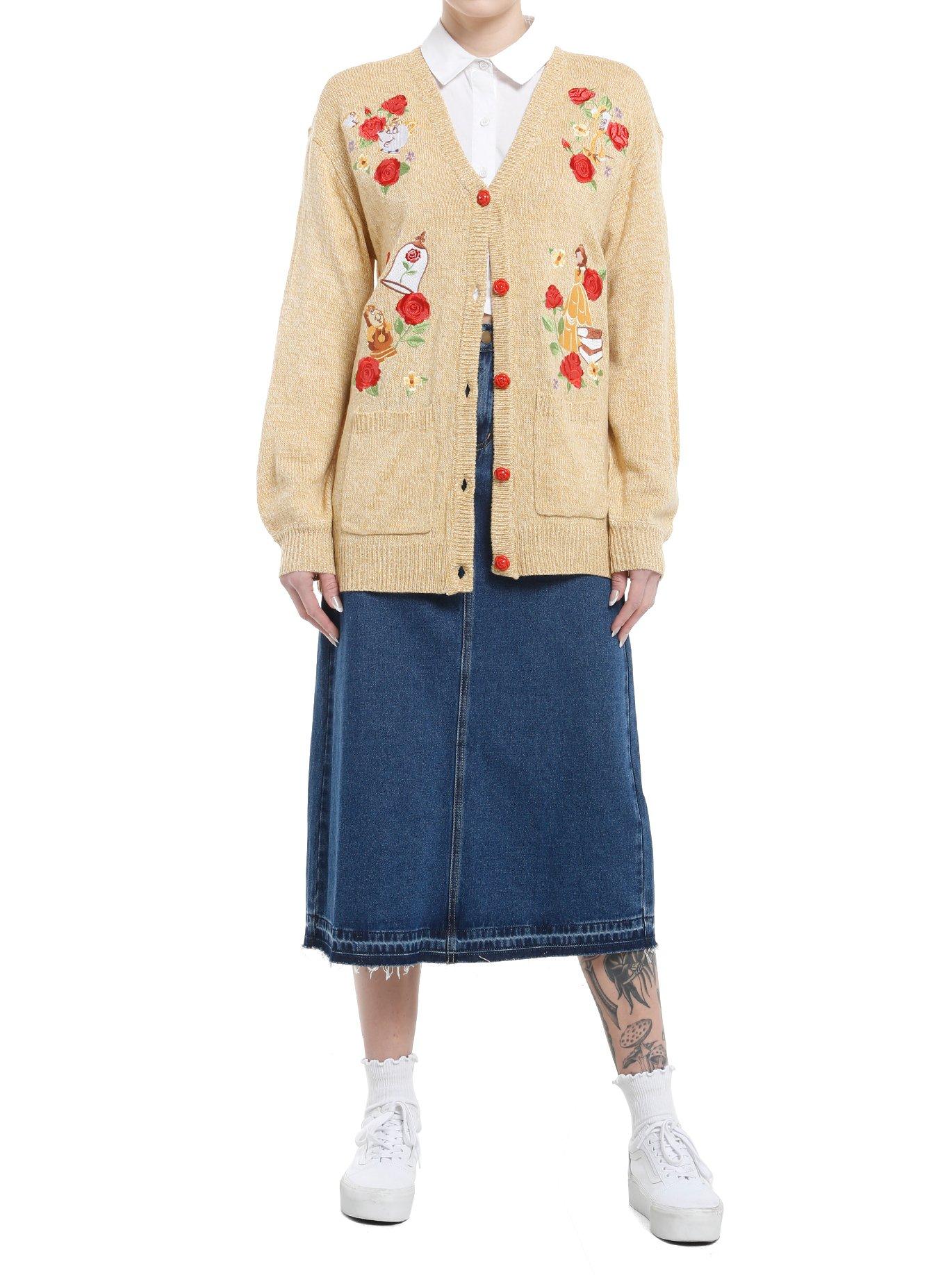 Disney Beauty And The Beast Roses & Friends Cardigan, MULTI, alternate