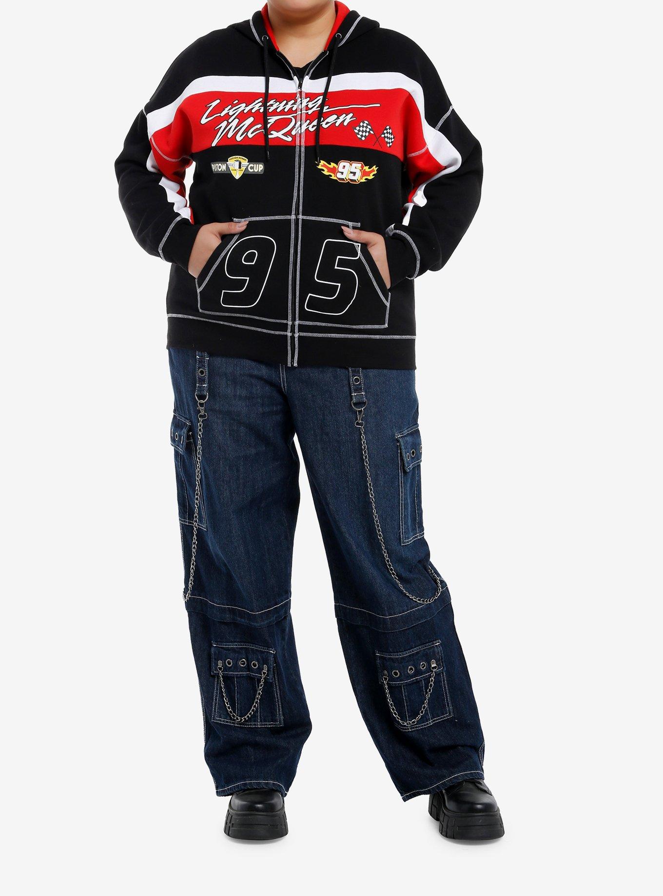 Disney Pixar Cars Lightning McQueen Panel Oversized Hoodie Plus Size, , hi-res