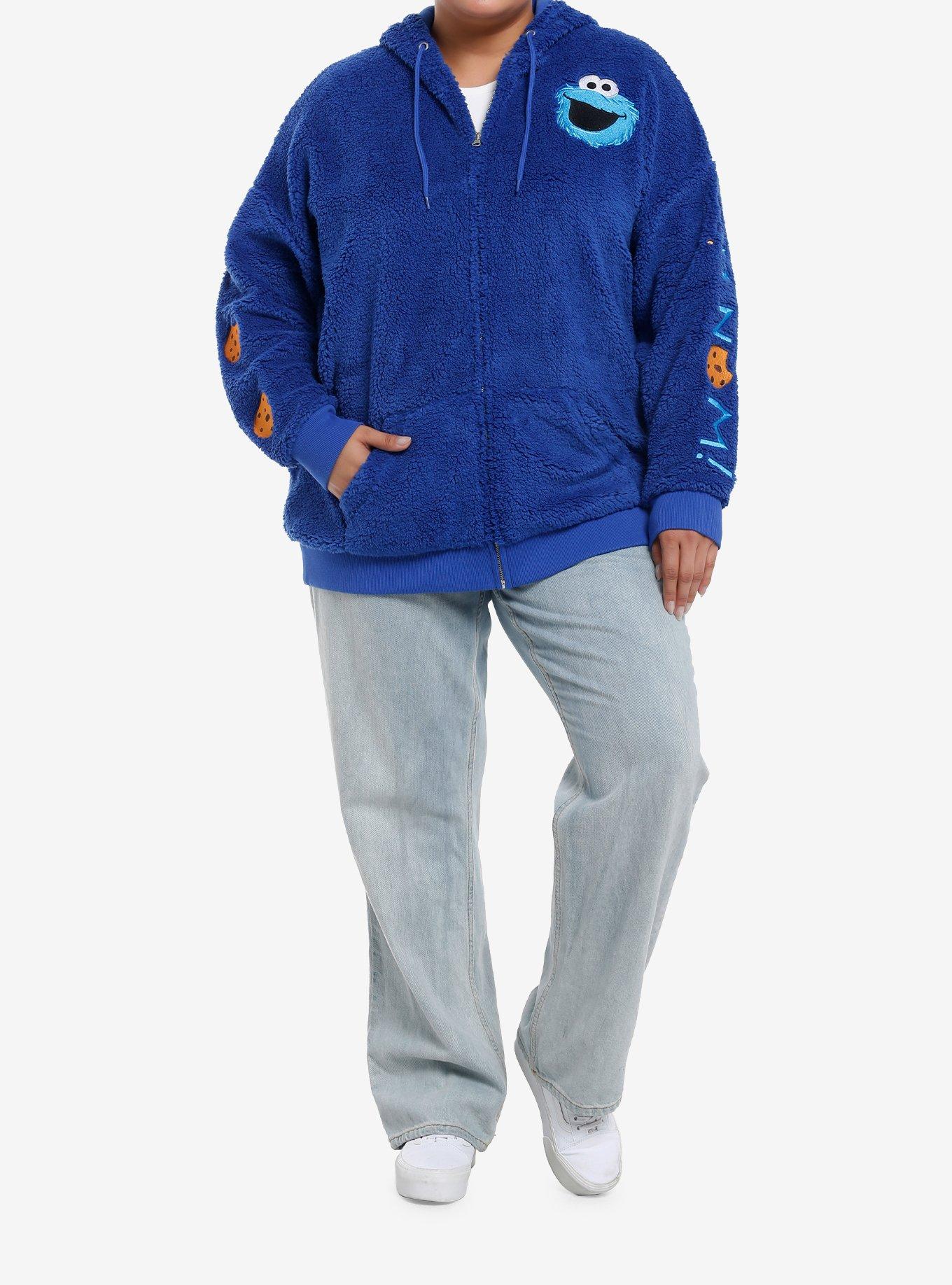 Sesame Street Cookie Monster Sherpa Hoodie Plus Size, , hi-res