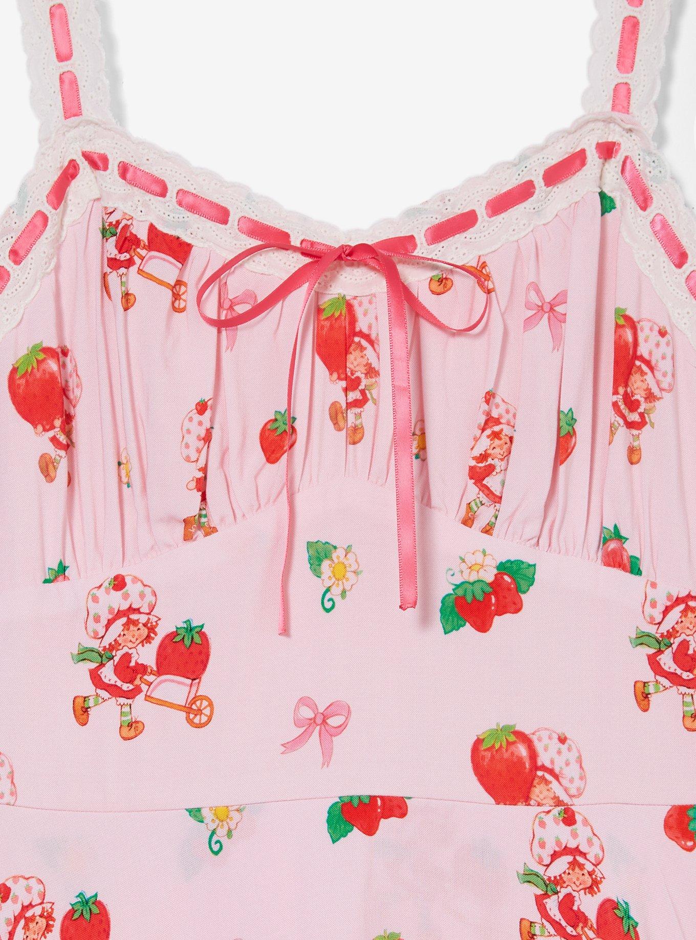 Strawberry Shortcake Coquette Allover Print Dress &mdash; BoxLunch Exclusive, LIGHT PINK, alternate