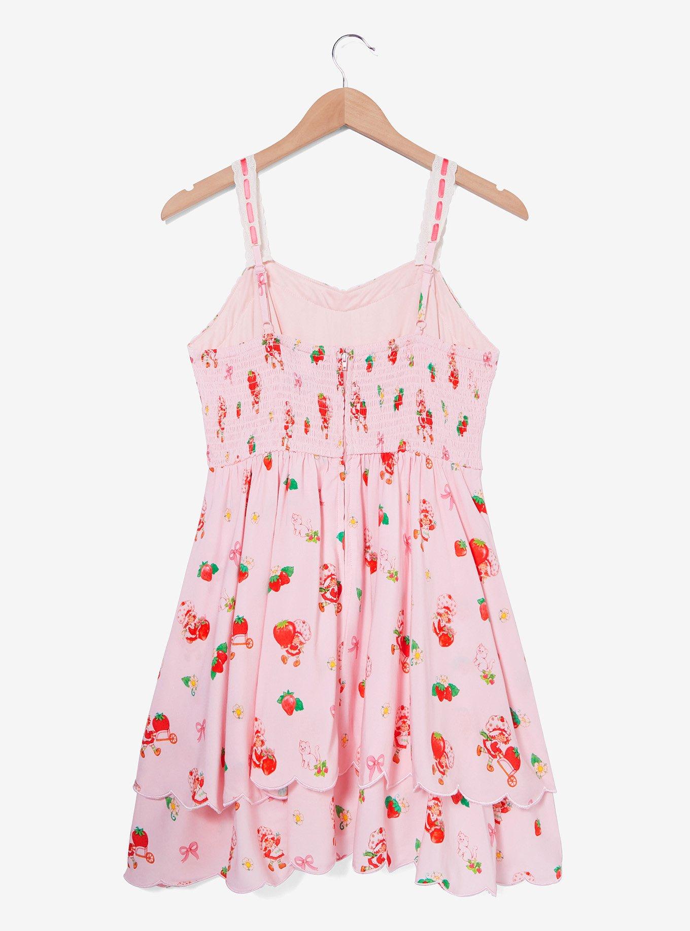 Strawberry Shortcake Coquette Allover Print Dress — BoxLunch Exclusive, LIGHT PINK, alternate