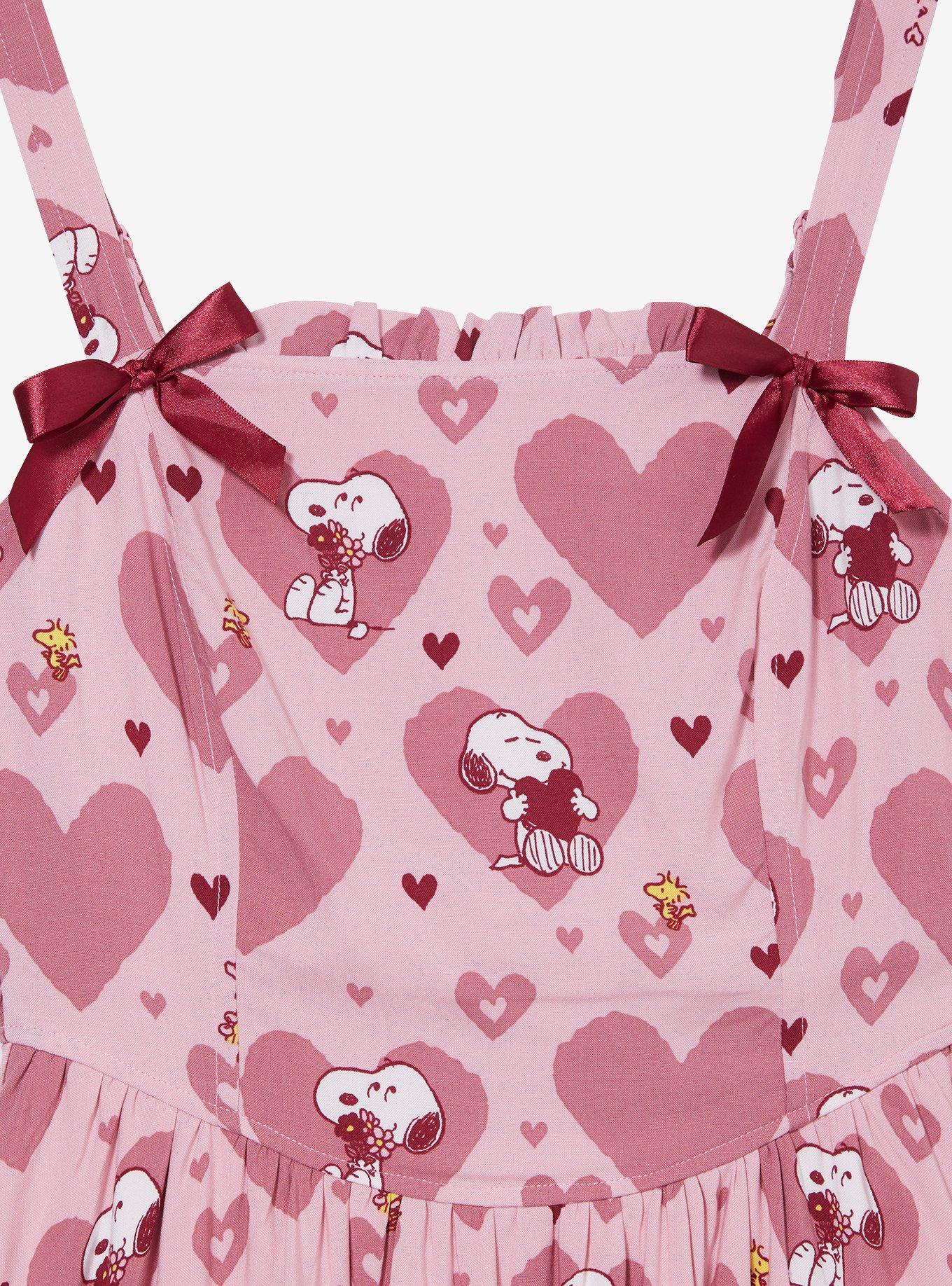 Peanuts Snoopy & Woodstock Hearts Pink Tank Dress — BoxLunch Exclusive, PINK, alternate