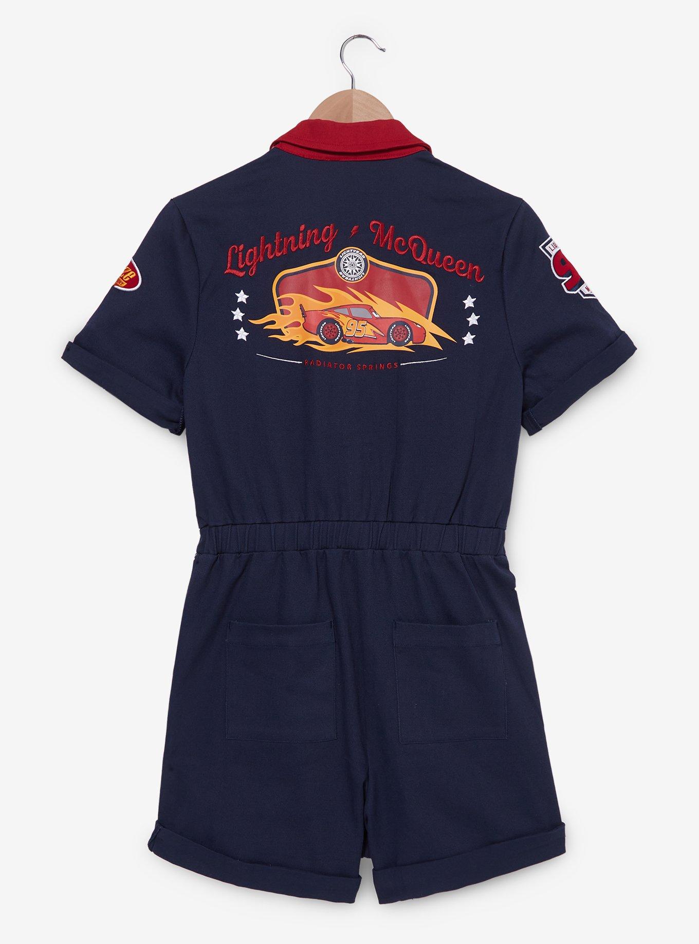 Disney Pixar Cars Lightning McQueen Mechanic Women's Jumpsuit - BoxLunch Exclusive, BLUE, alternate