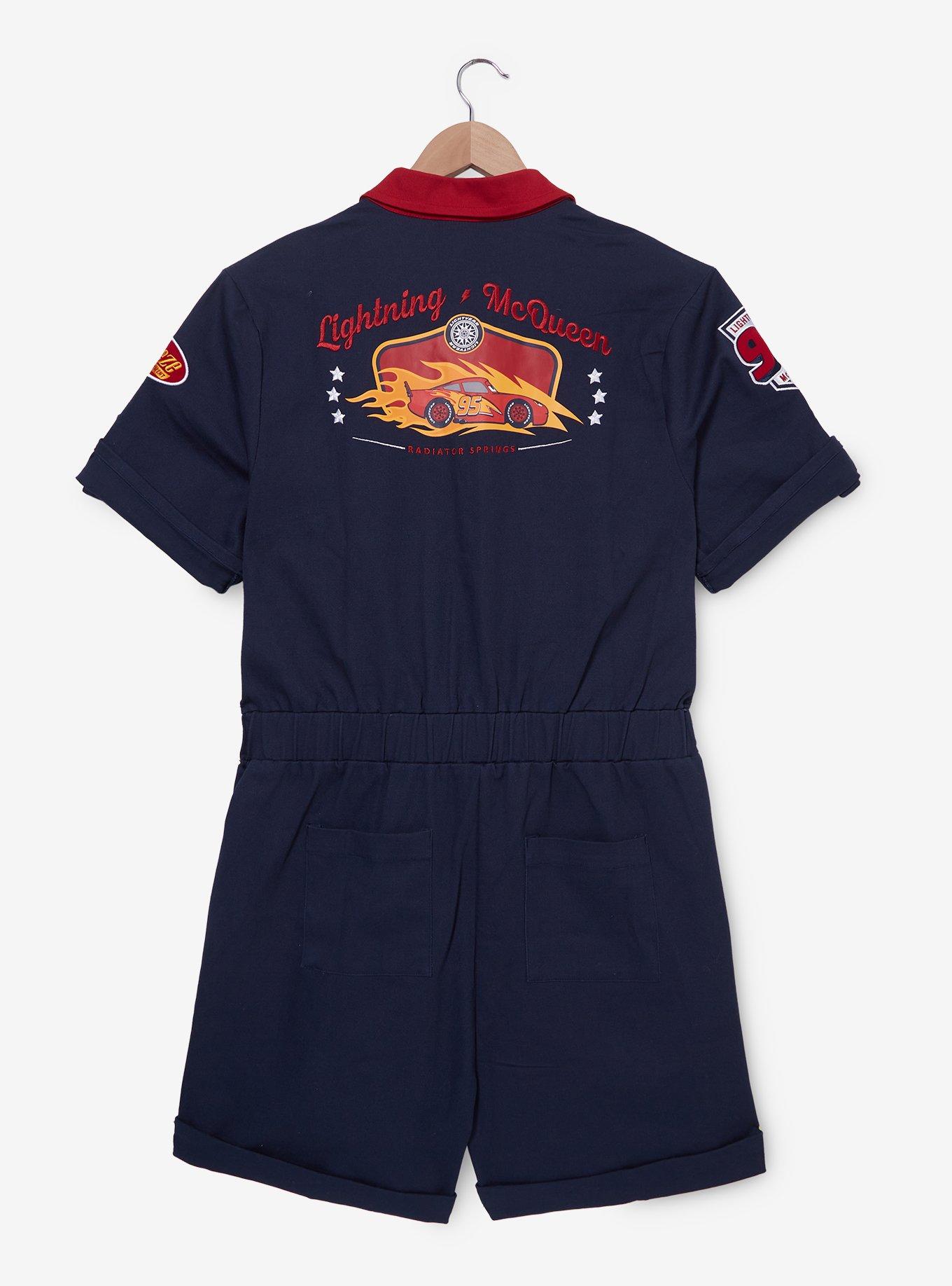 Disney Pixar Cars Lightning McQueen Mechanic Women's Plus Size Jumpsuit - BoxLunch Exclusive, BLUE, alternate