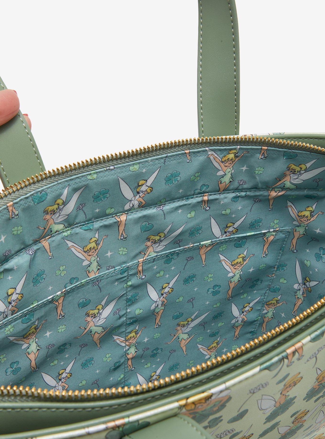 Loungefly Disney Peter Pan Tinker Bell Clover Tote Bag With Coin Purse, , alternate