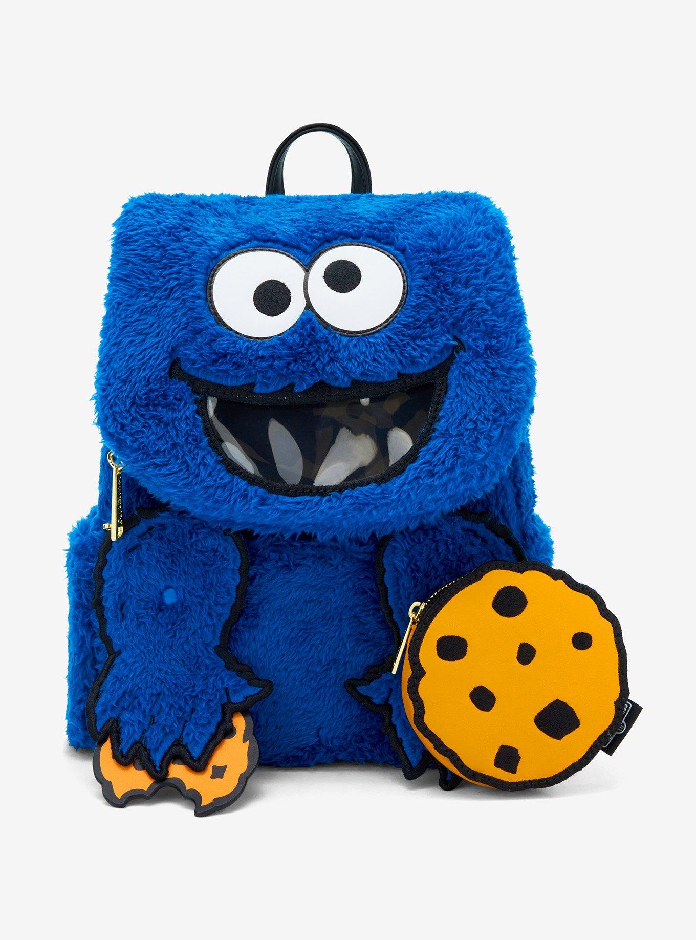 Loungefly Sesame Street Cookie Monster Fuzzy Mini Backpack, , hi-res