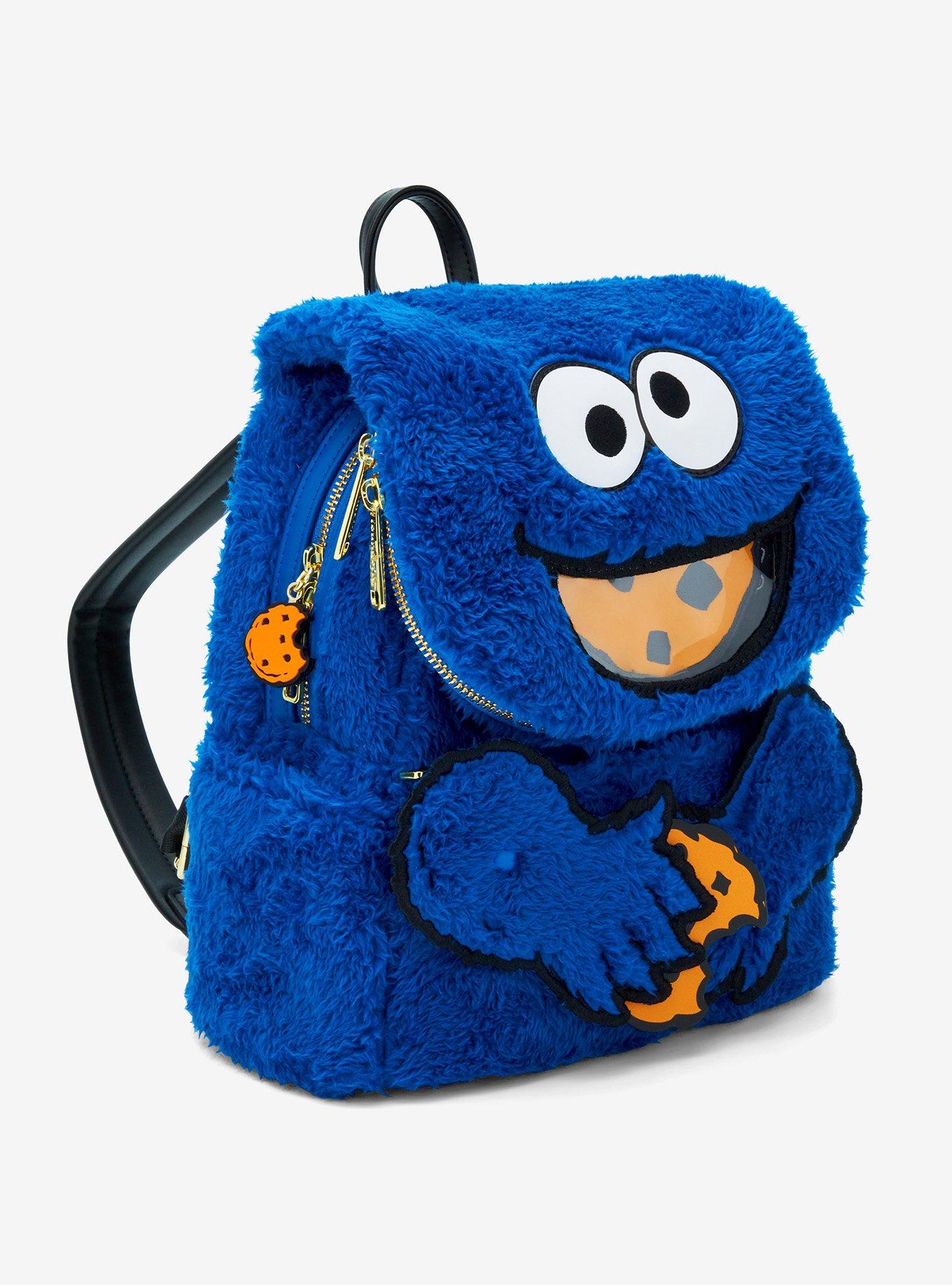 Loungefly Sesame Street Cookie Monster Fuzzy Mini Backpack, , alternate