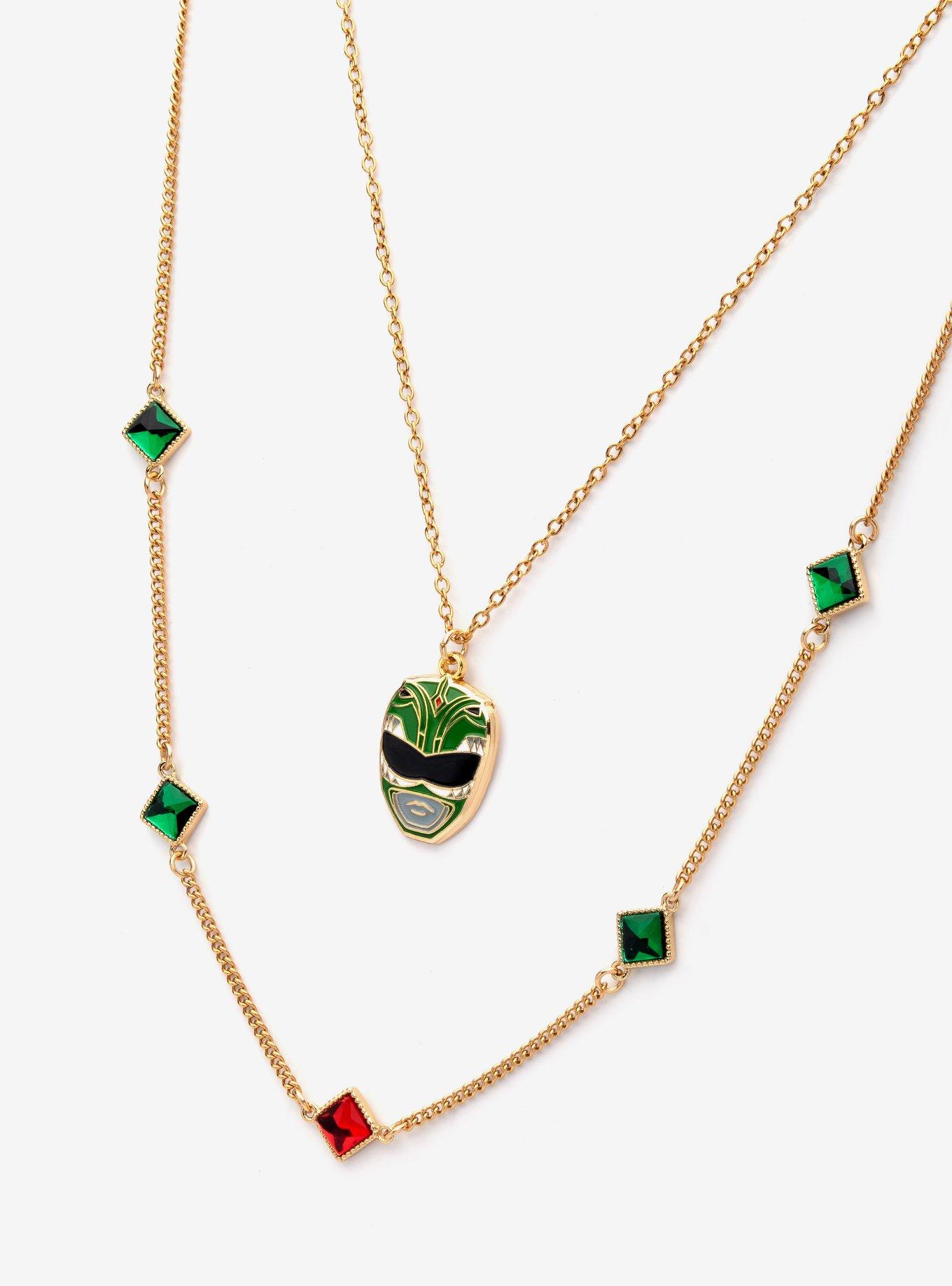 Mighty Morphin Power Rangers Green Gem Ranger Necklace Set, , hi-res