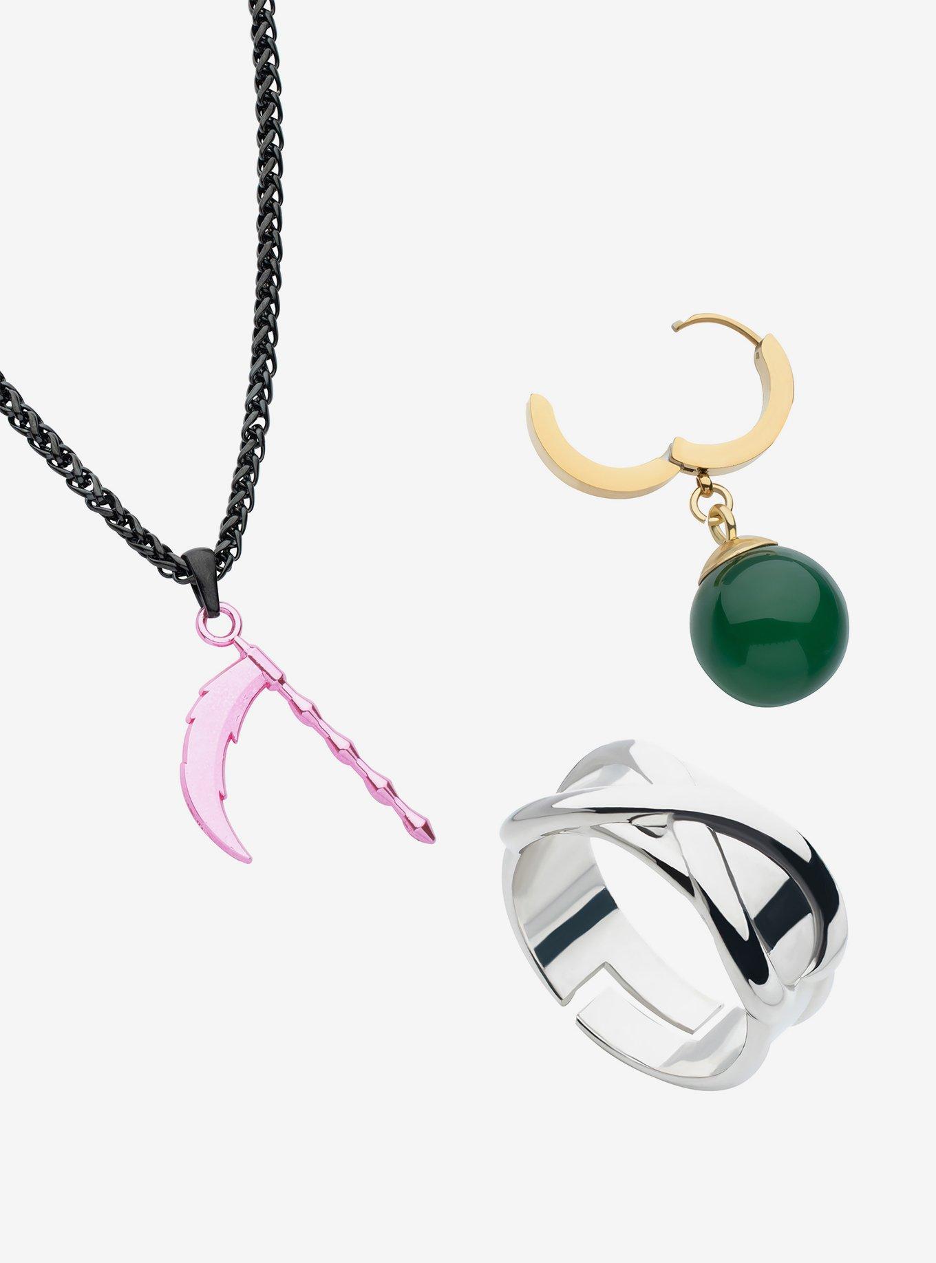 Dragon Ball Super Goku Necklace Potara Earrings Time Ring Set, , alternate