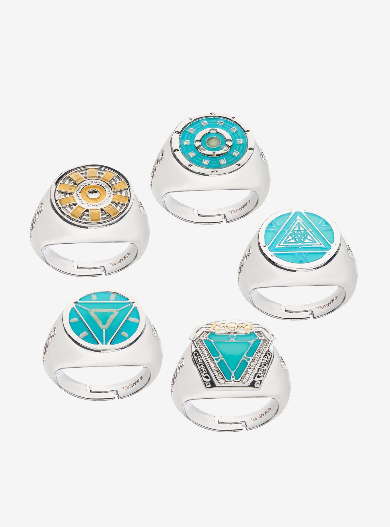 Marvel Iron-Man Arc Reactor Adjustable Ring Set