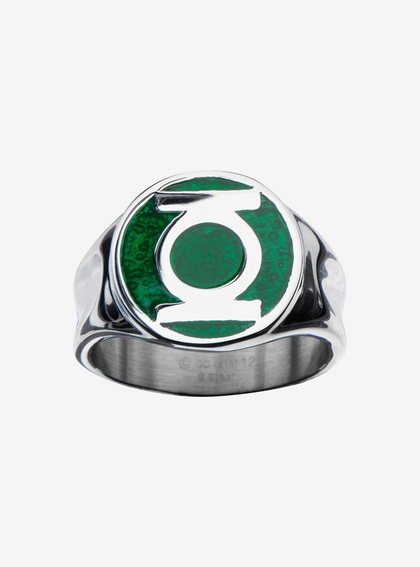 DC Comics Green Lantern Classic Green Enamel Inlay Ring, MULTI, alternate