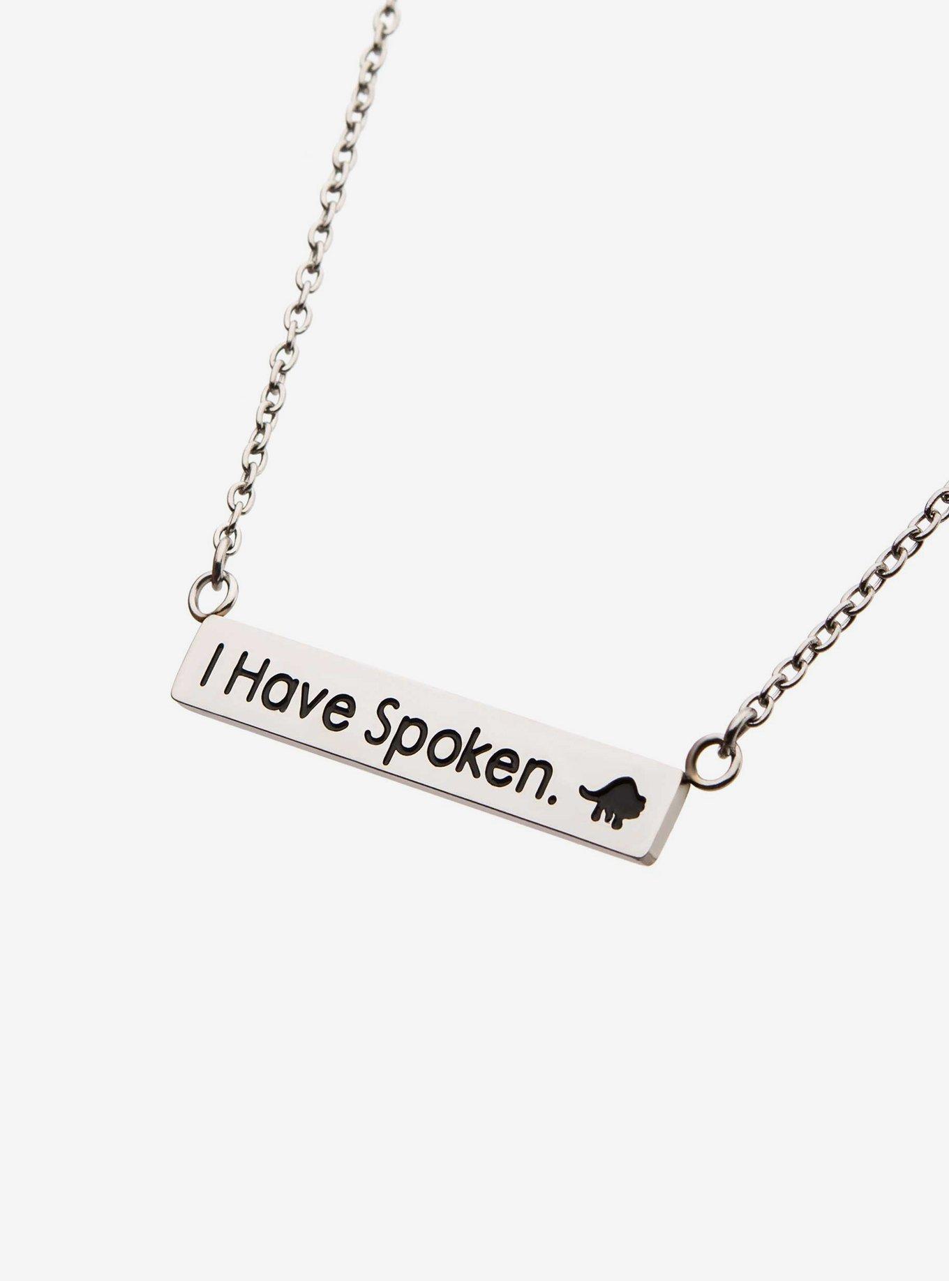 Star Wars The Mandalorian Kuiil "I Have Spoken" Necklace