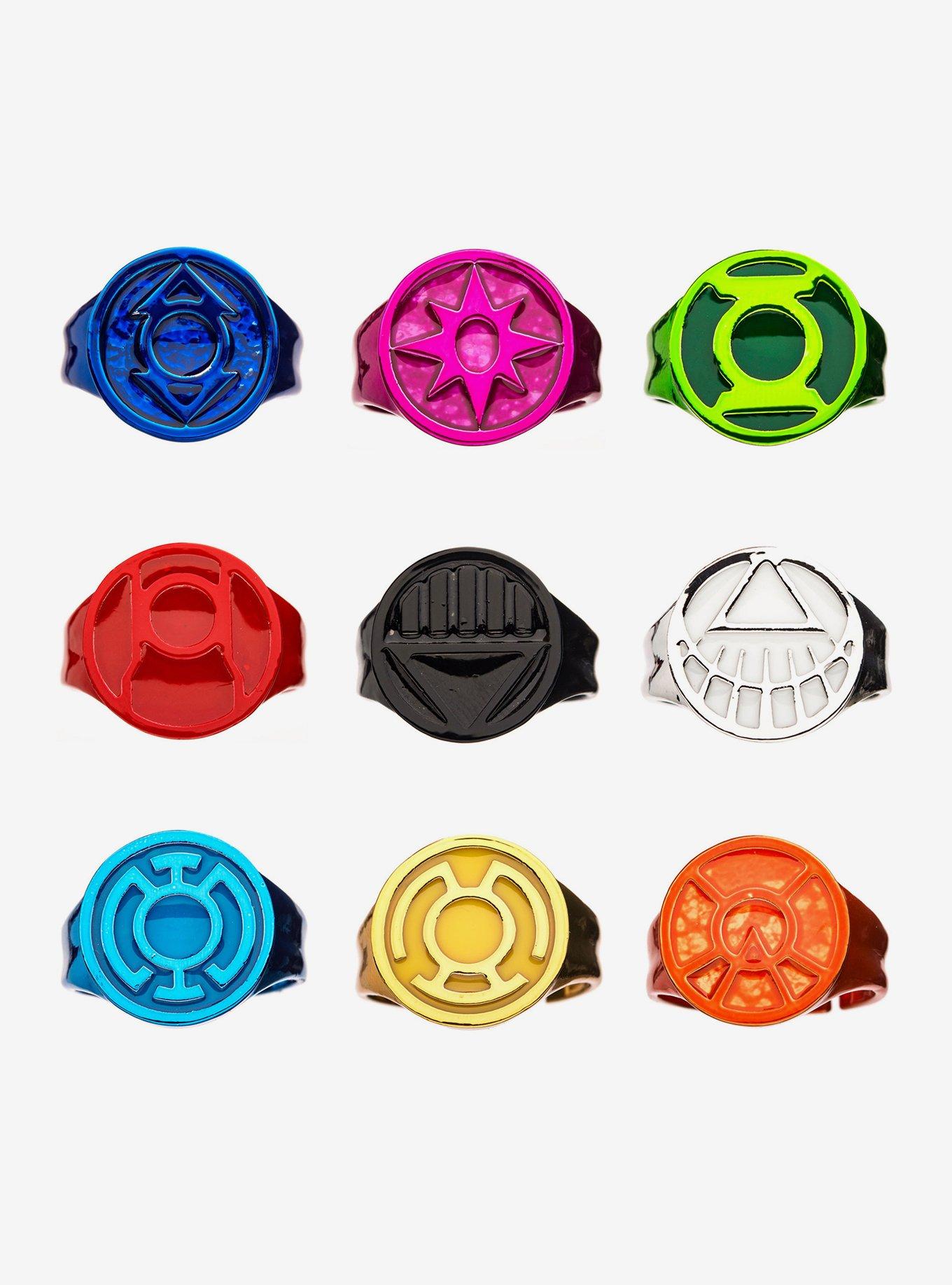 DC Comics Green Lantern Enamel Ring Set, , hi-res