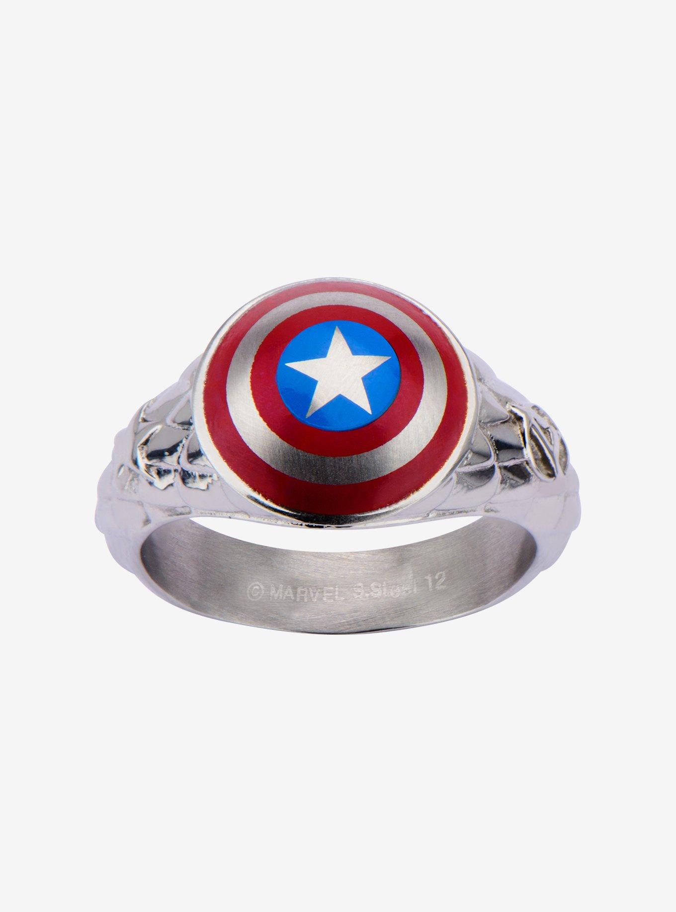 Marvel Captain America 3D Shield Steel Ring