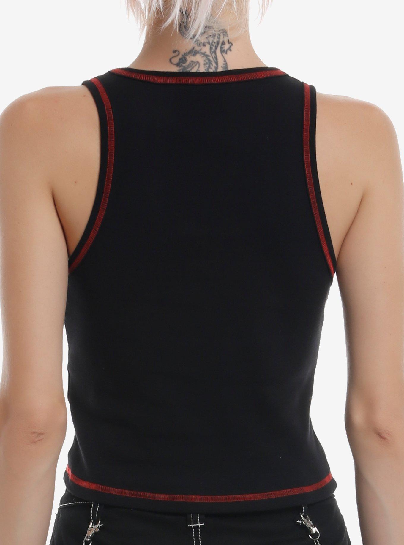 Avril Lavigne Sk8er Girl Contrast Stitch Girls Tank Top, BLACK, alternate