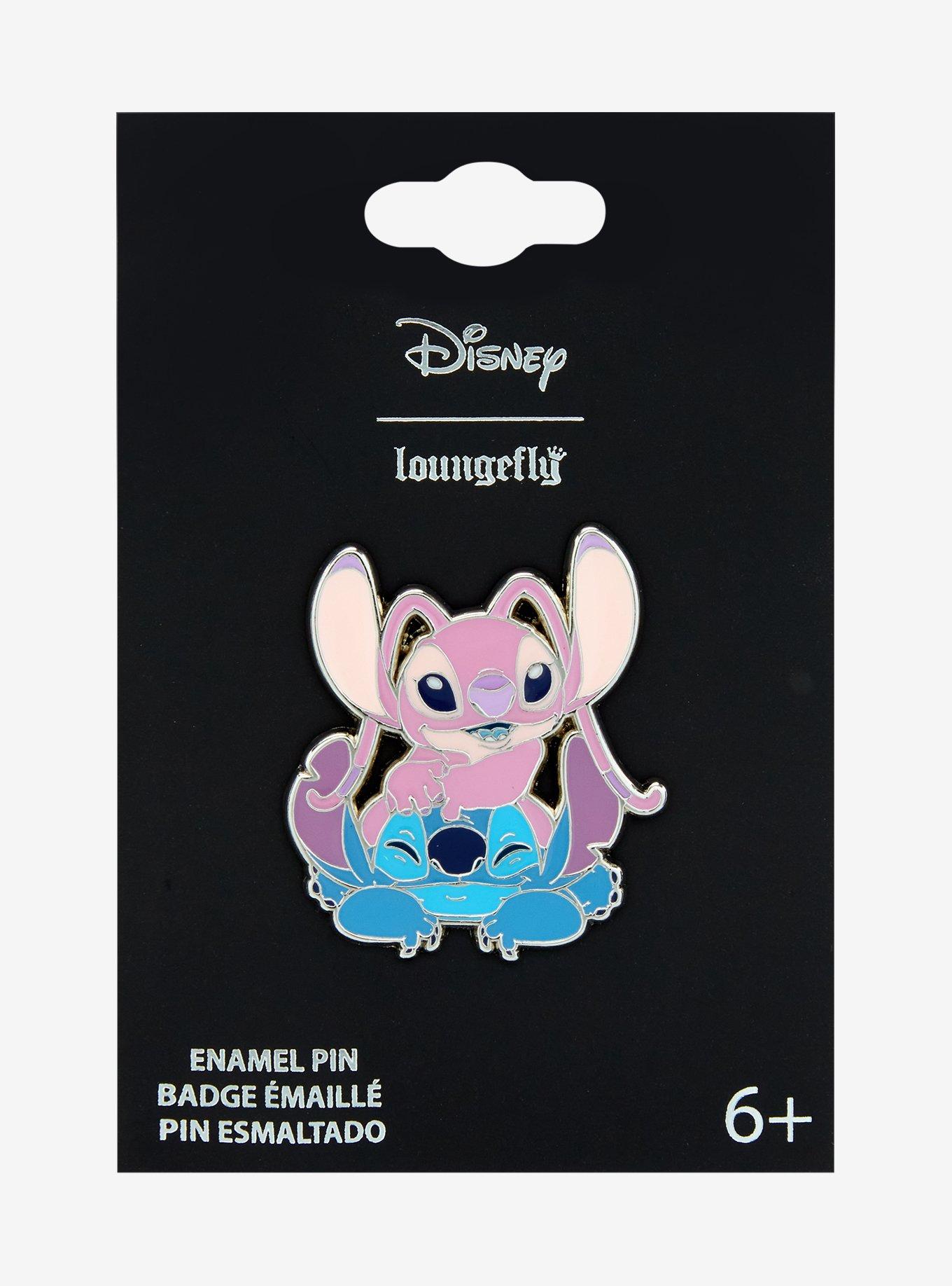 Loungefly Disney Lilo & Stitch Angel & Stitch Enamel Pin — BoxLunch Exclusive, , hi-res