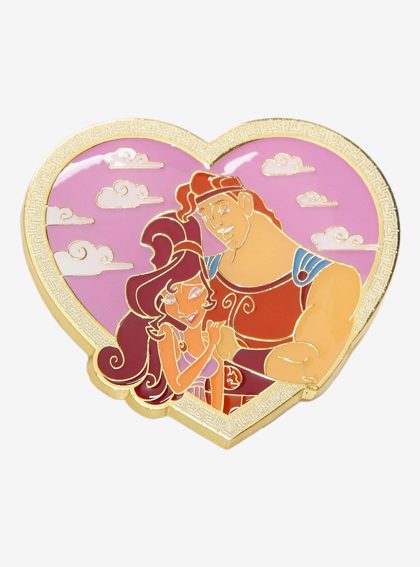 Loungefly Disney Hercules Meg & Hercules Heart Enamel Pin - BoxLunch Exclusive, , hi-res