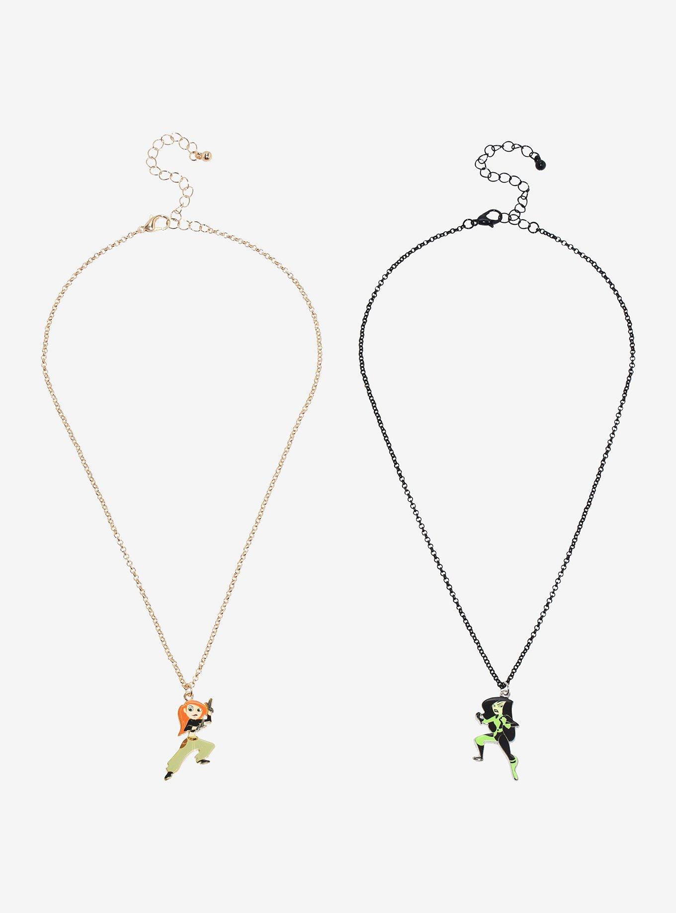 Disney Kim Possible Kim & Shego Best Friend Necklace Set, , hi-res