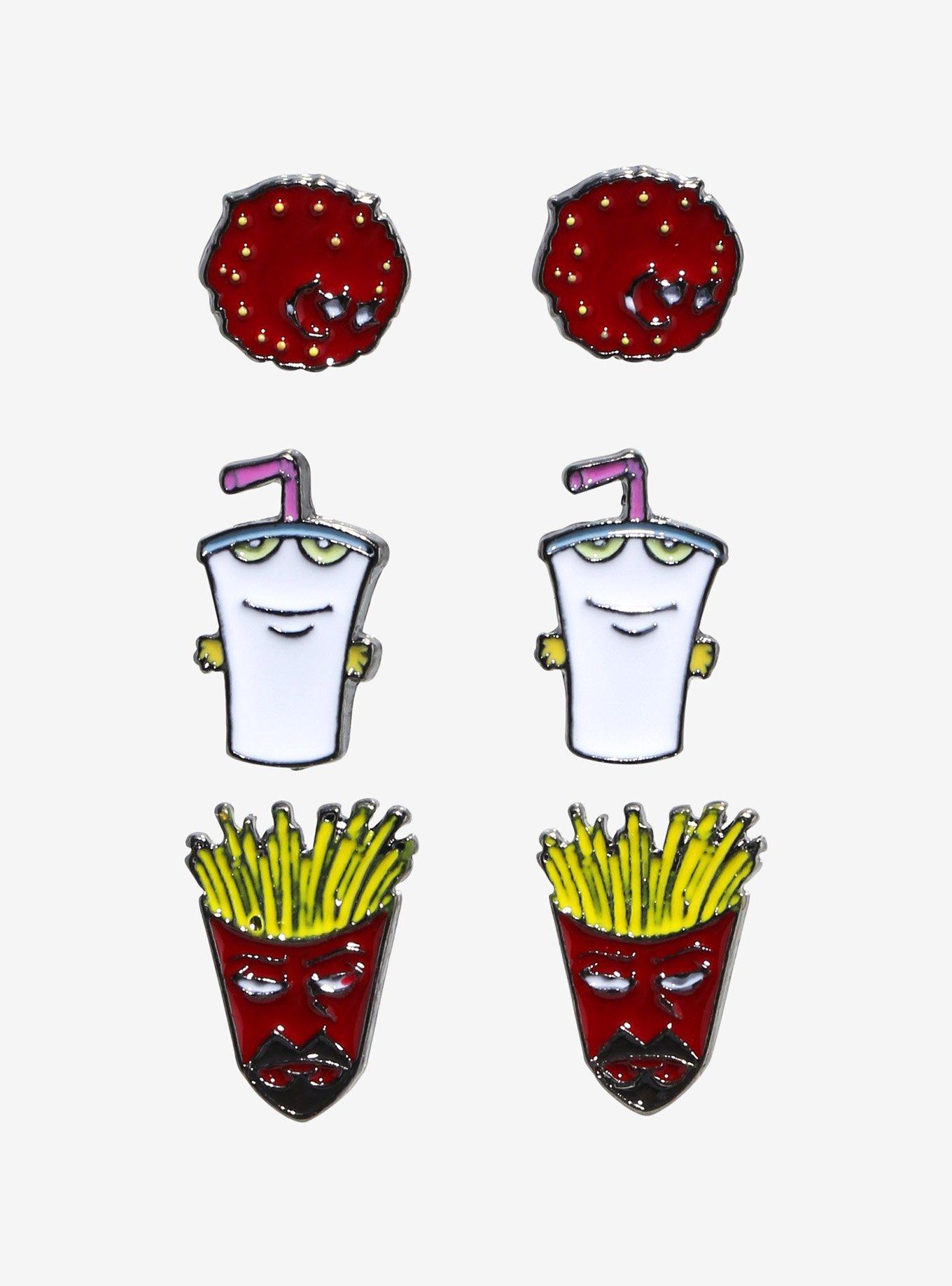 Aqua Teen Hunger Force Character Stud Earring Set, , hi-res